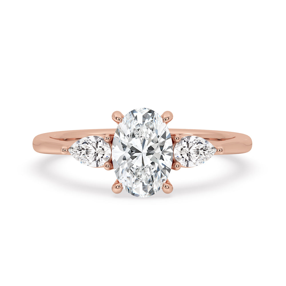 Three Stone Oval Engagement Ring with Claw Prongs1