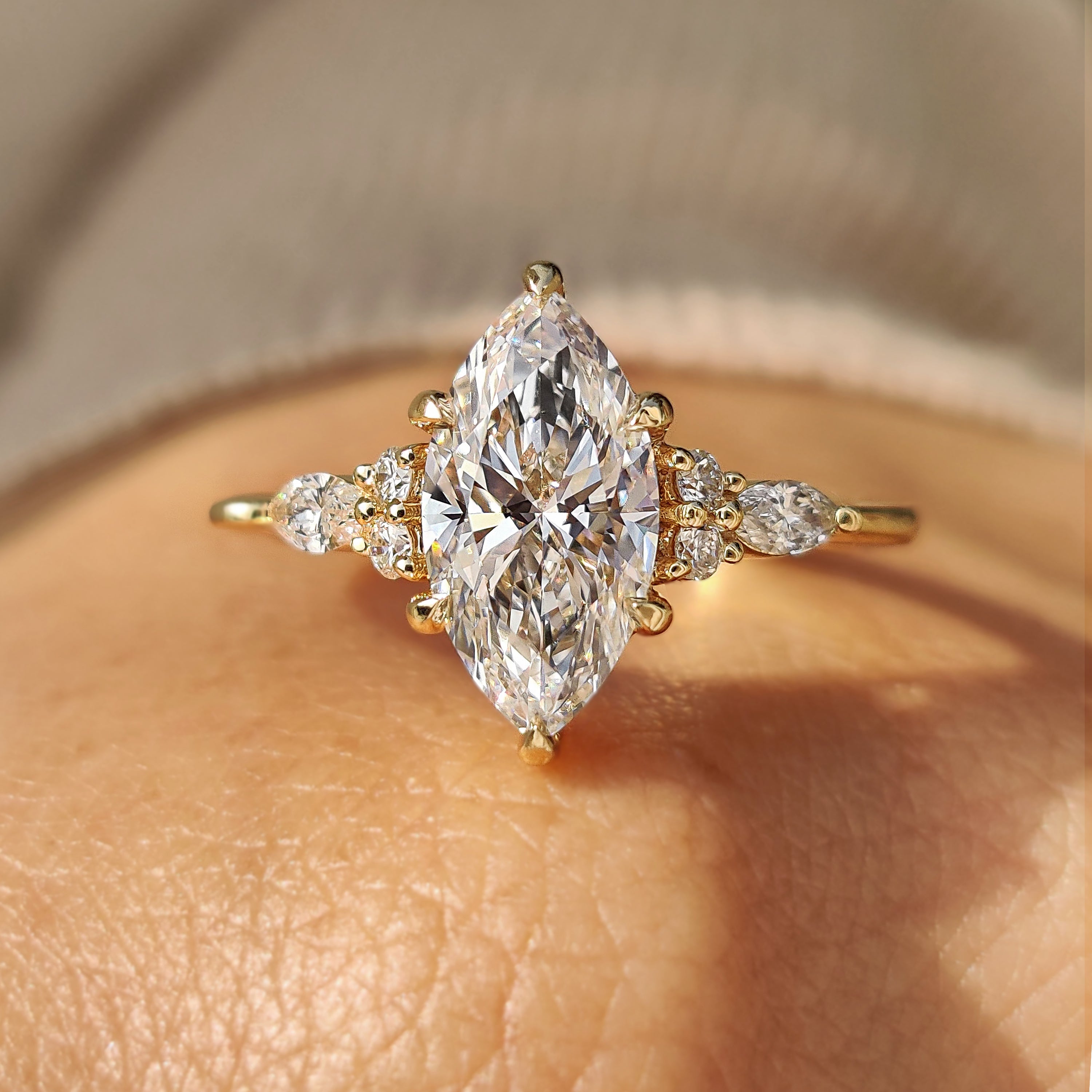 Marquise Engagement Ring In Muse Setting - Main Image