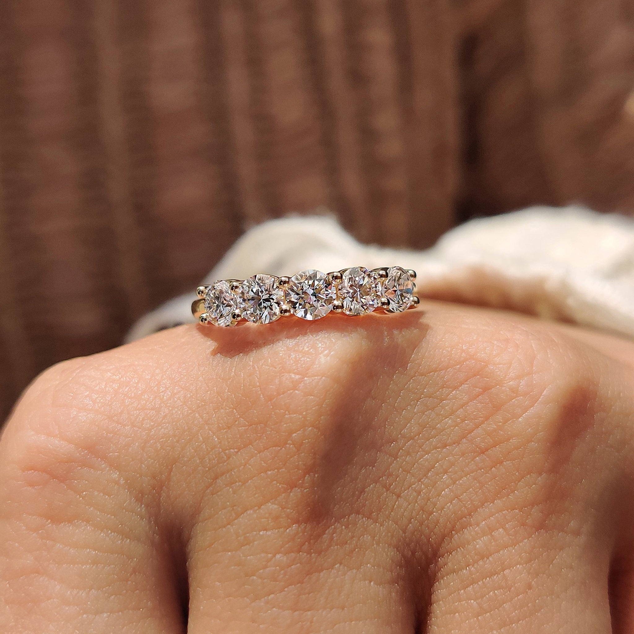 Stone Wedding Band Round Diamond