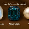 June Birthstone Precious Trio: Pearl, Alexandrite & Moonstone