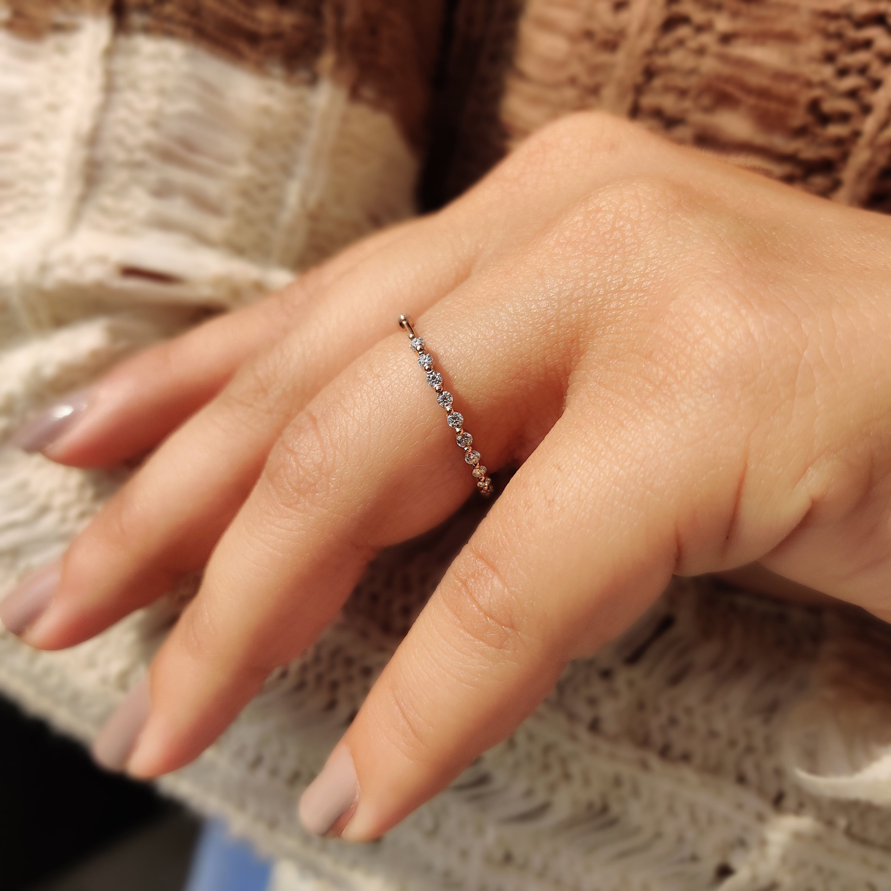 Carat diamonds wedding band with stackable design.
