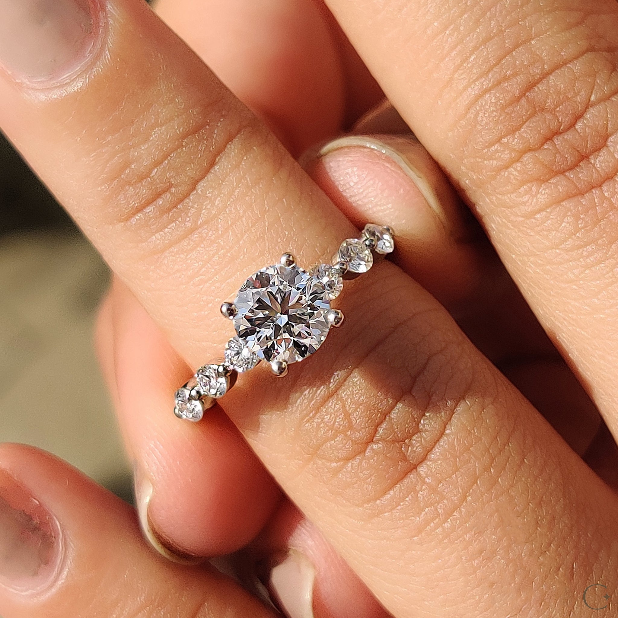 Lab grown diamond ring offering sustainable beauty.
