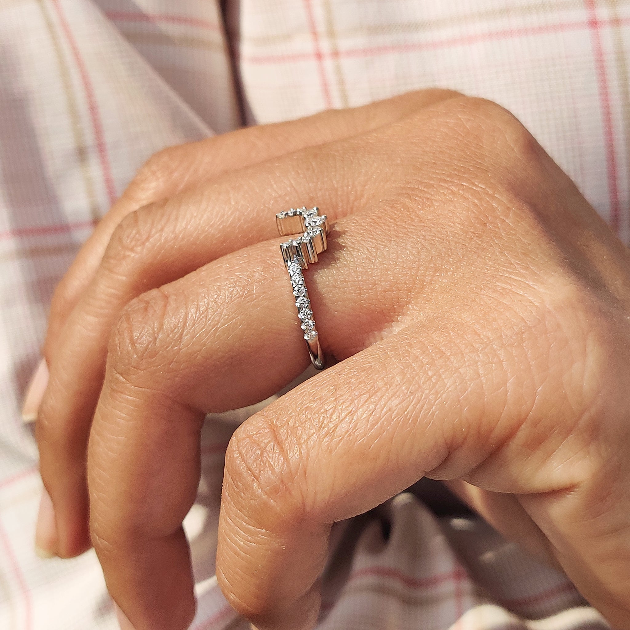 Moissanite wedding band with brilliant sparkle, crafted to last for years.
