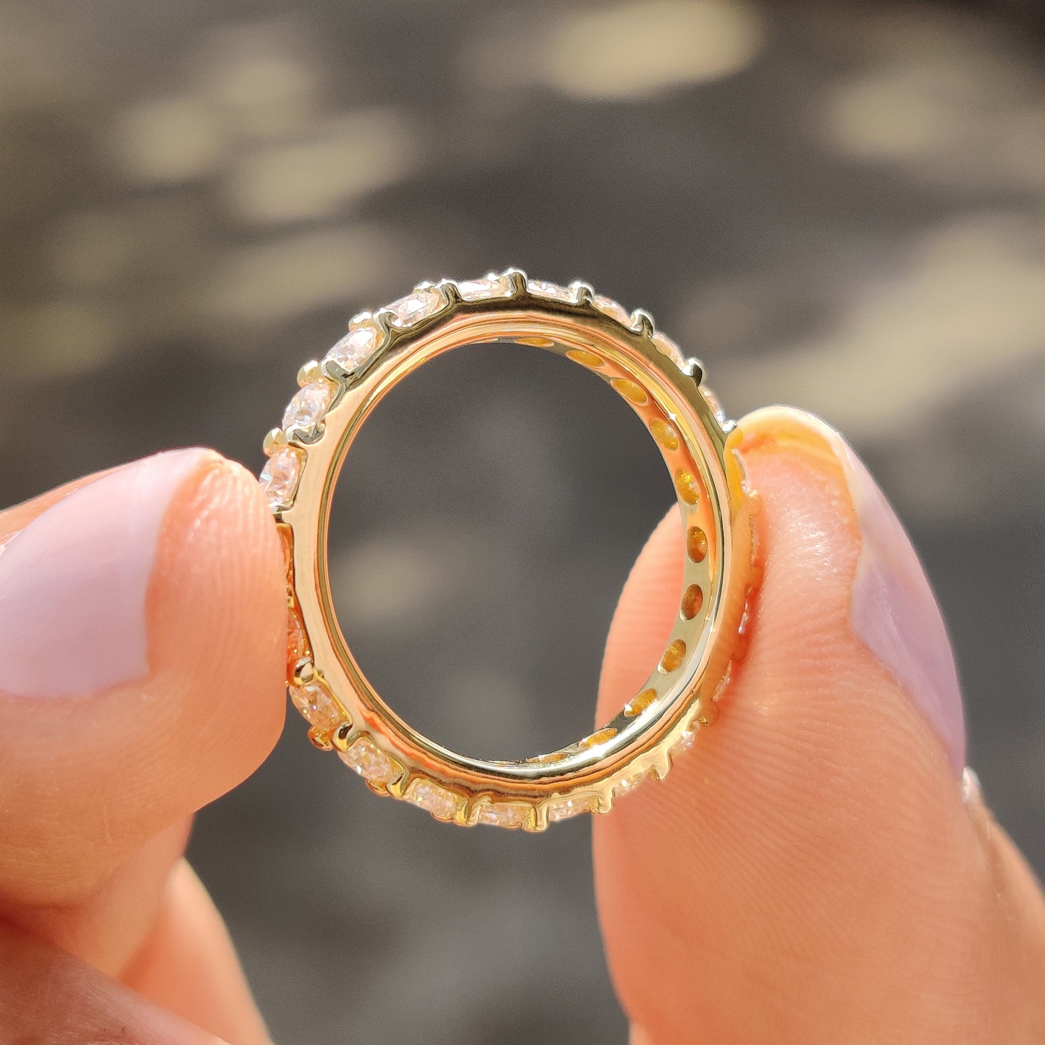 Custom moissanite band with carat diamonds wedding band.
