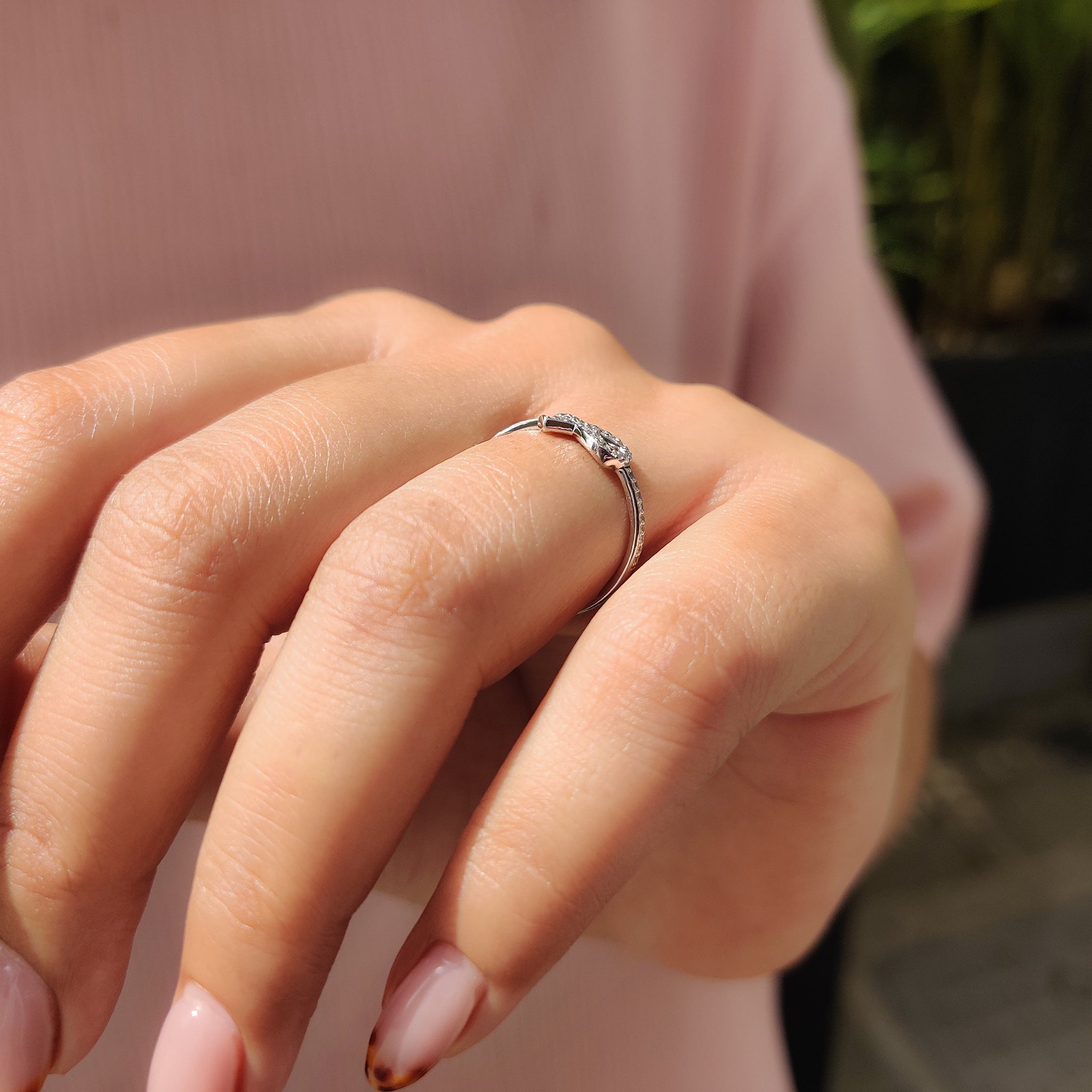Simple engagement ring made for daily wear.
