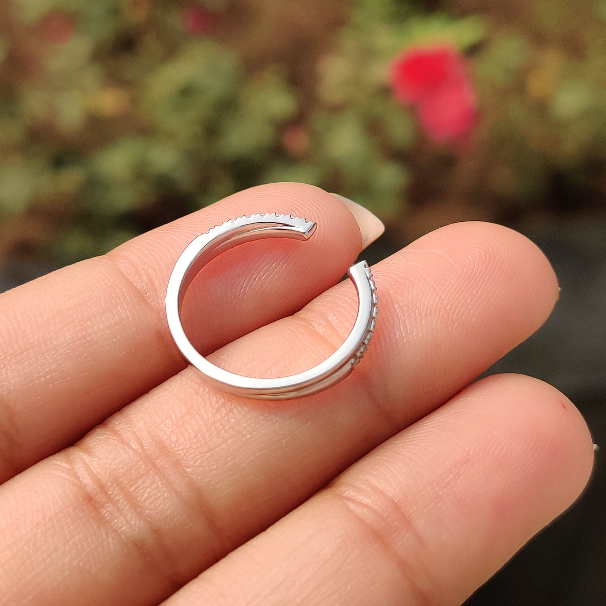 Open Gap Wedding Band with Lab Grown Diamonds.
