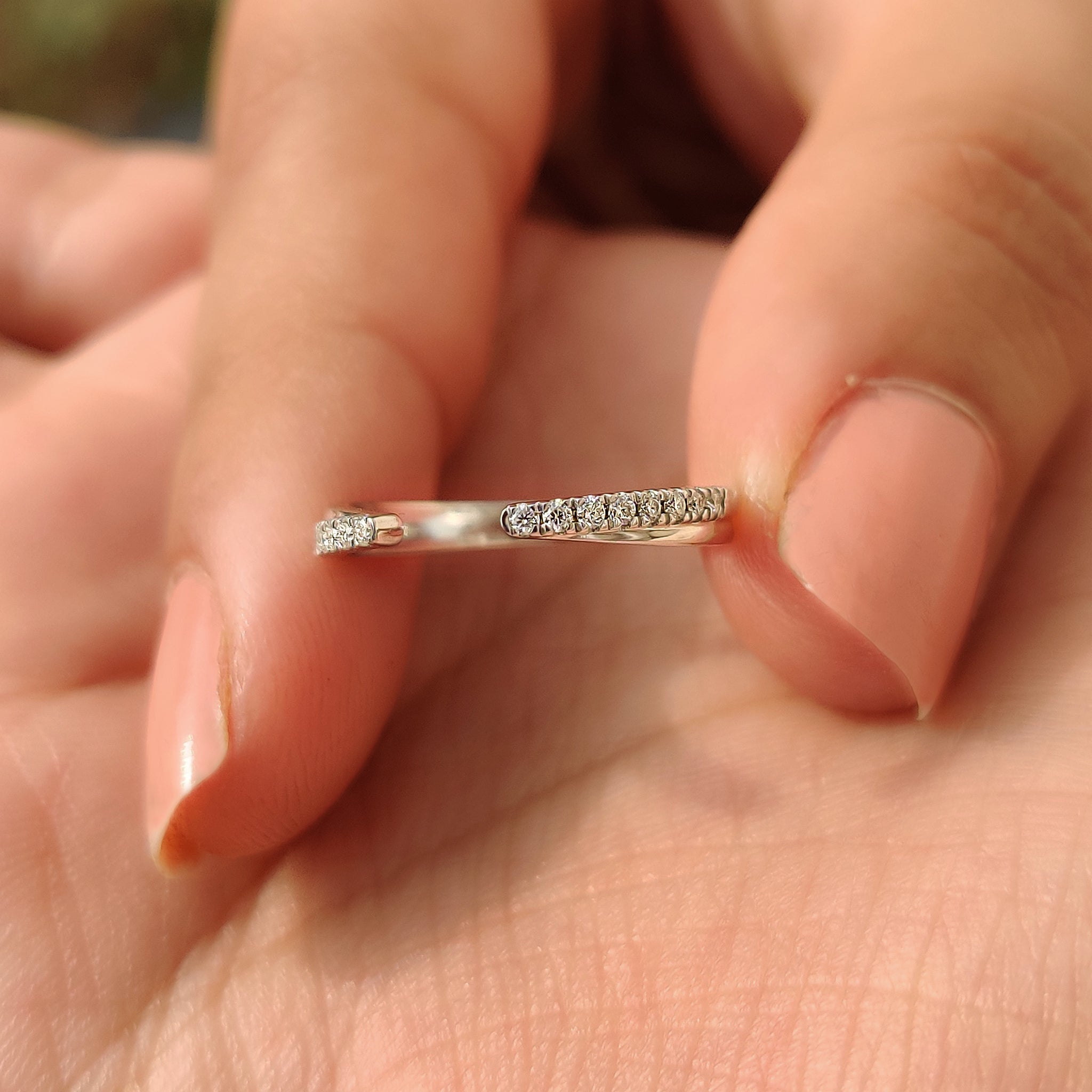 Custom Wedding Band with open gap design.
