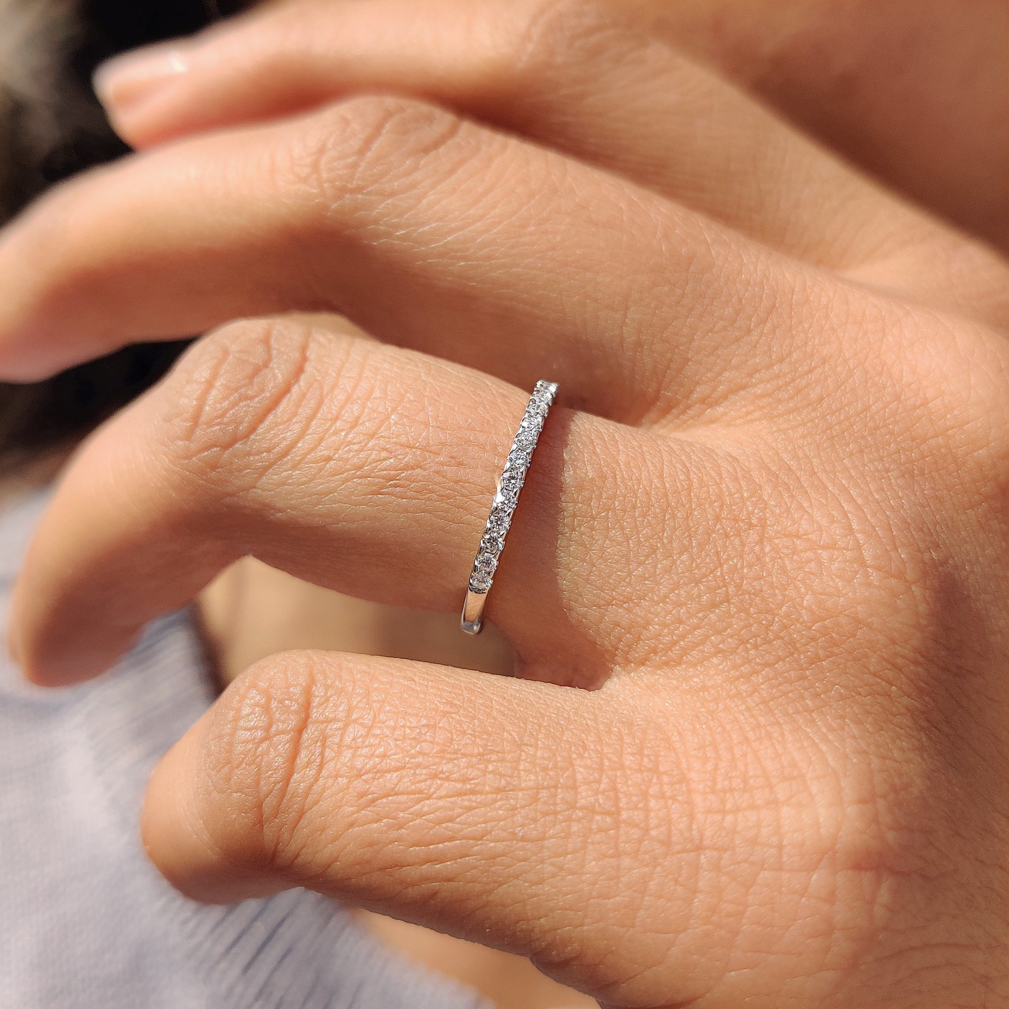 Lab grown diamond wedding band offering ethical beauty.
