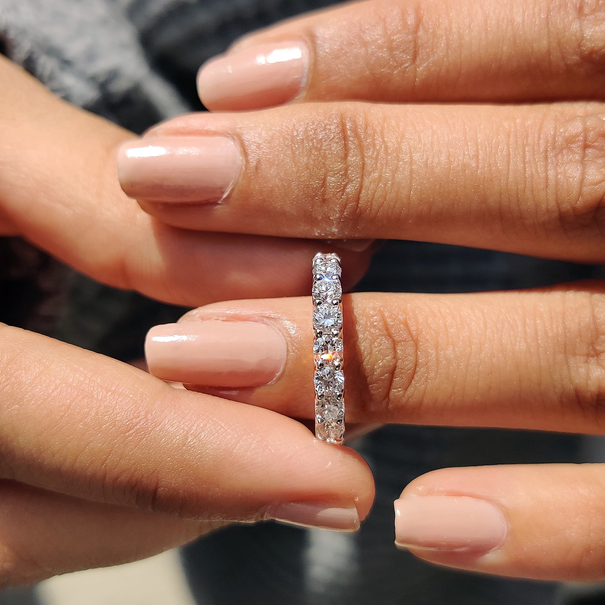 Lab Grown Round Diamond White Gold Wedding Band
