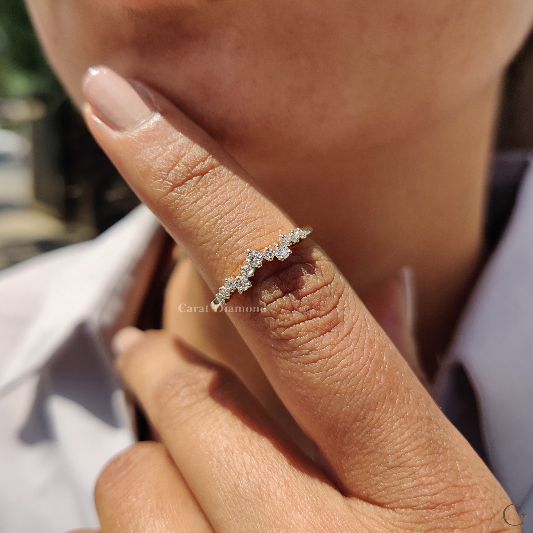 Lab Grown Diamond sparkle showcased on a handmade band.
