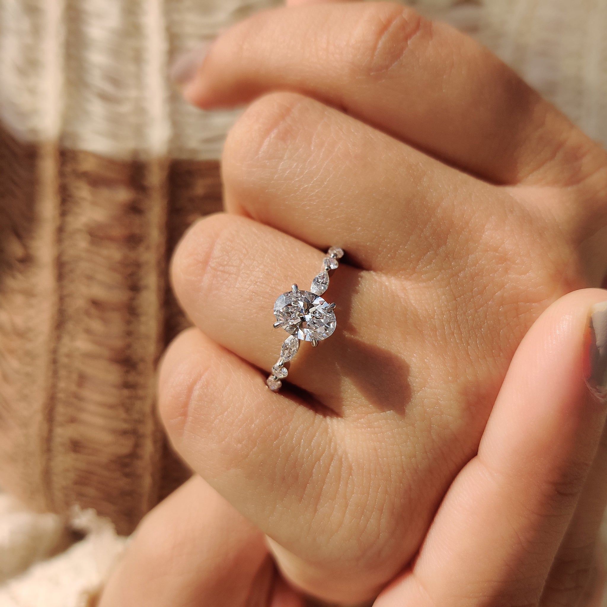 4 claw prong set diamond ring for secure elegance.