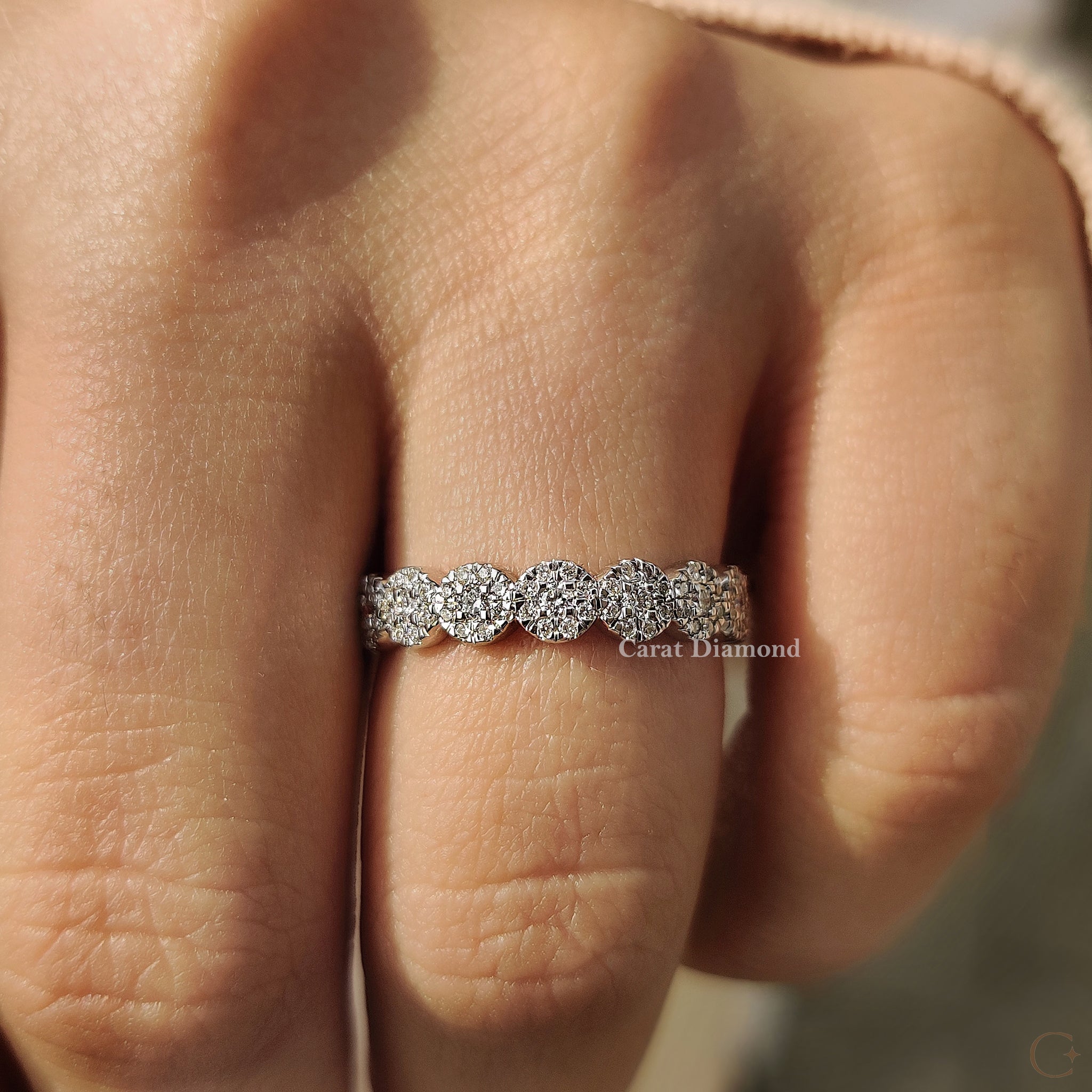 Full eternity wedding band designed for everlasting love and sophistication.