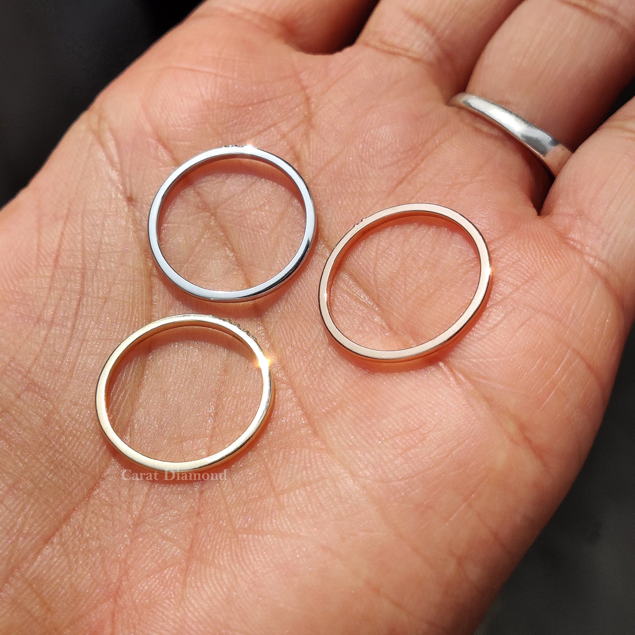 White gold two stone band with lab grown diamonds
