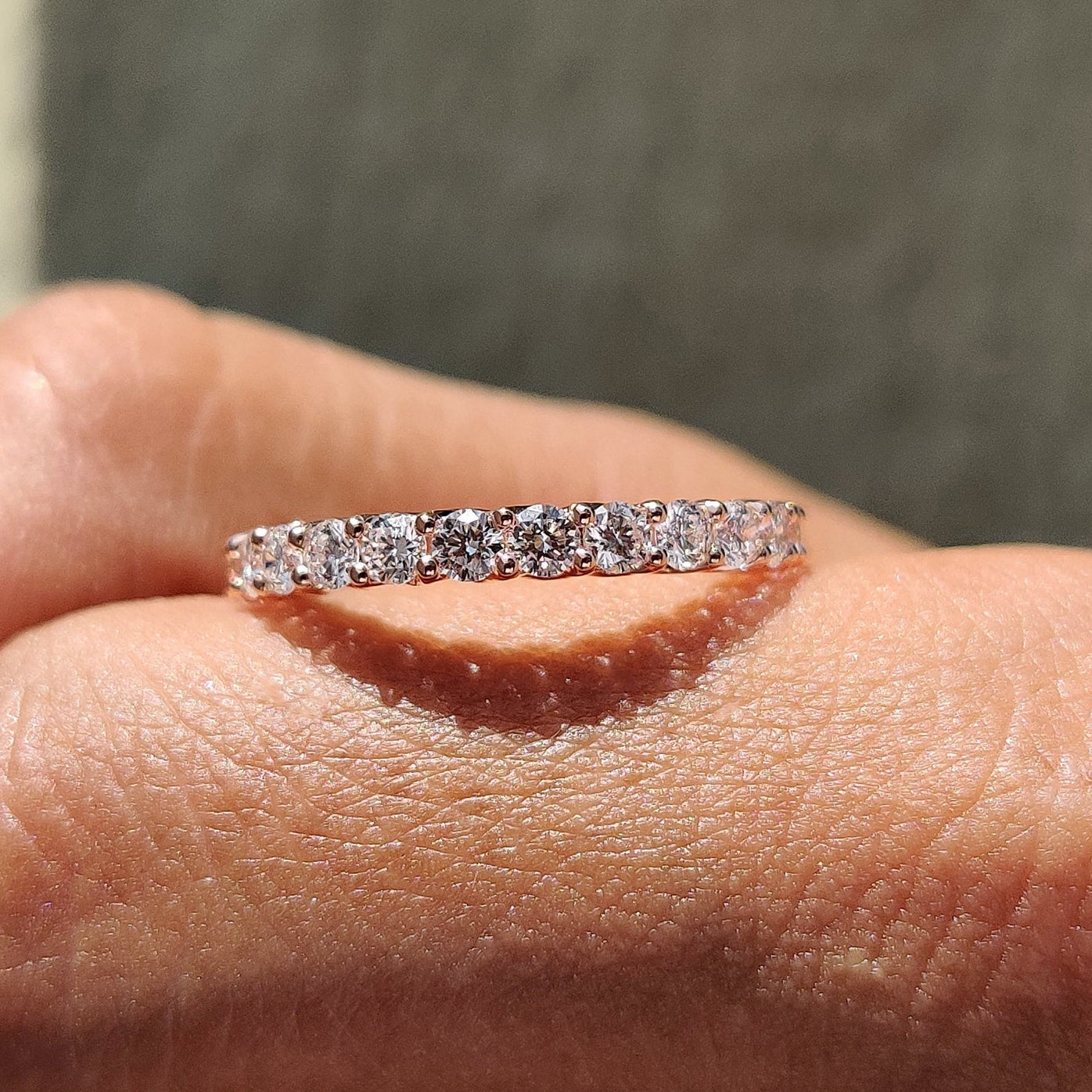 Round eternity band with full circle of lab grown diamonds
