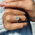 Princess Moissanite sits proudly in this finely made engagement piece.
