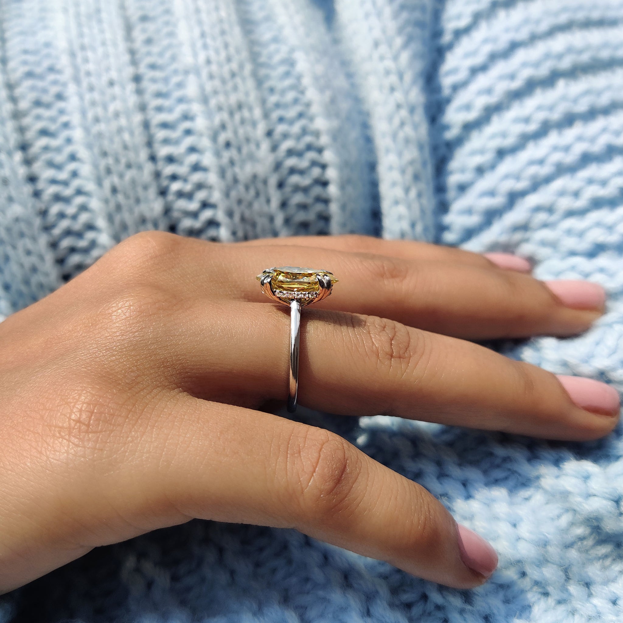 White gold engagement ring with timeless appeal.
