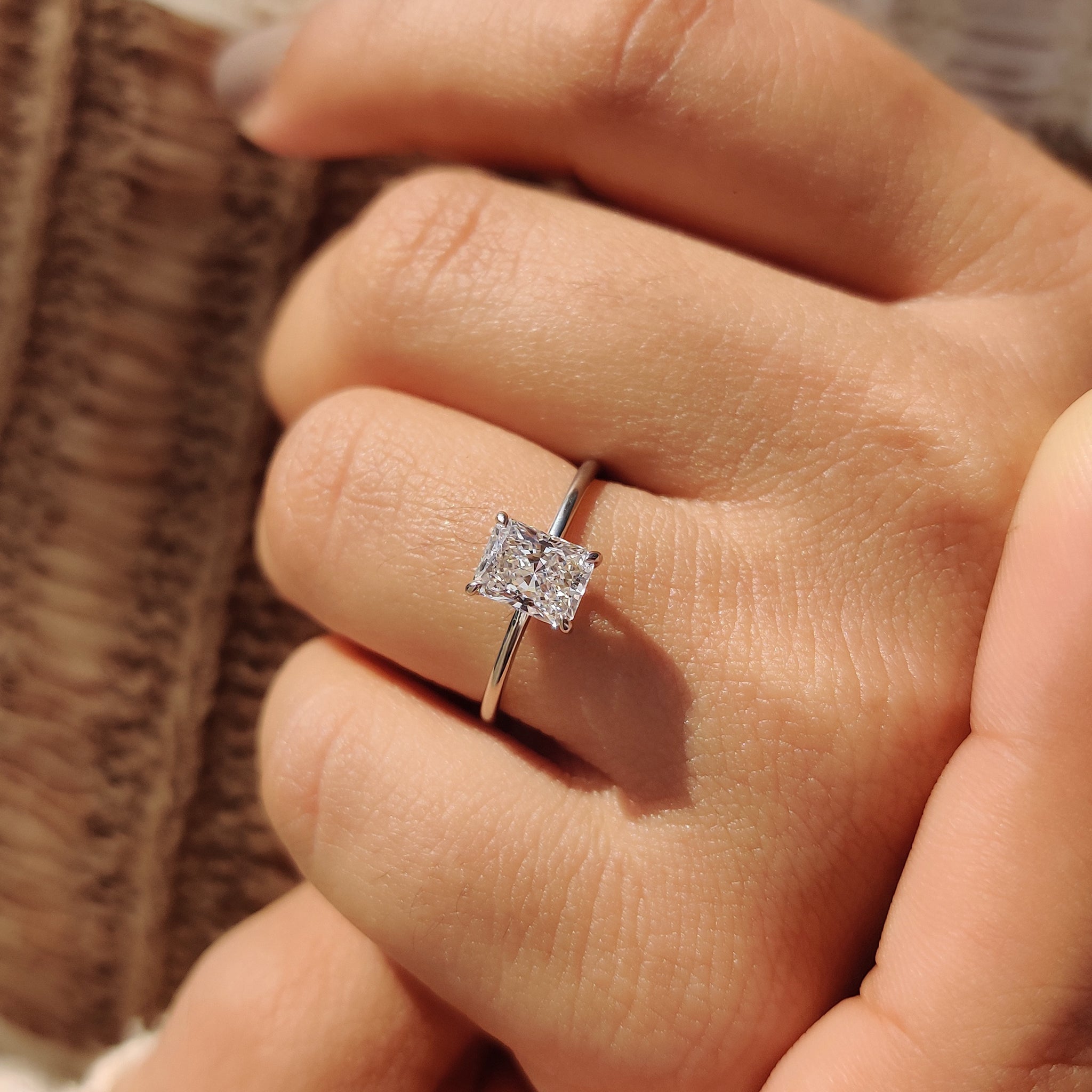 Radiant Cut Ring In White Gold