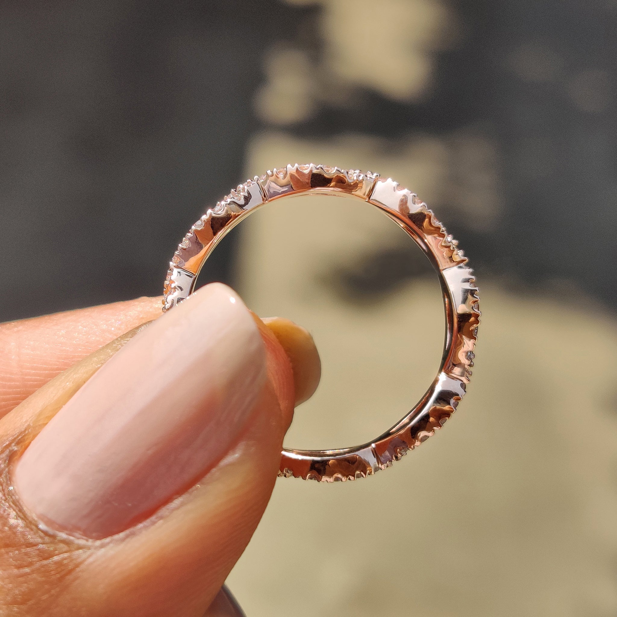 Round Diamond Wedding Band - Twisted Pave Design
