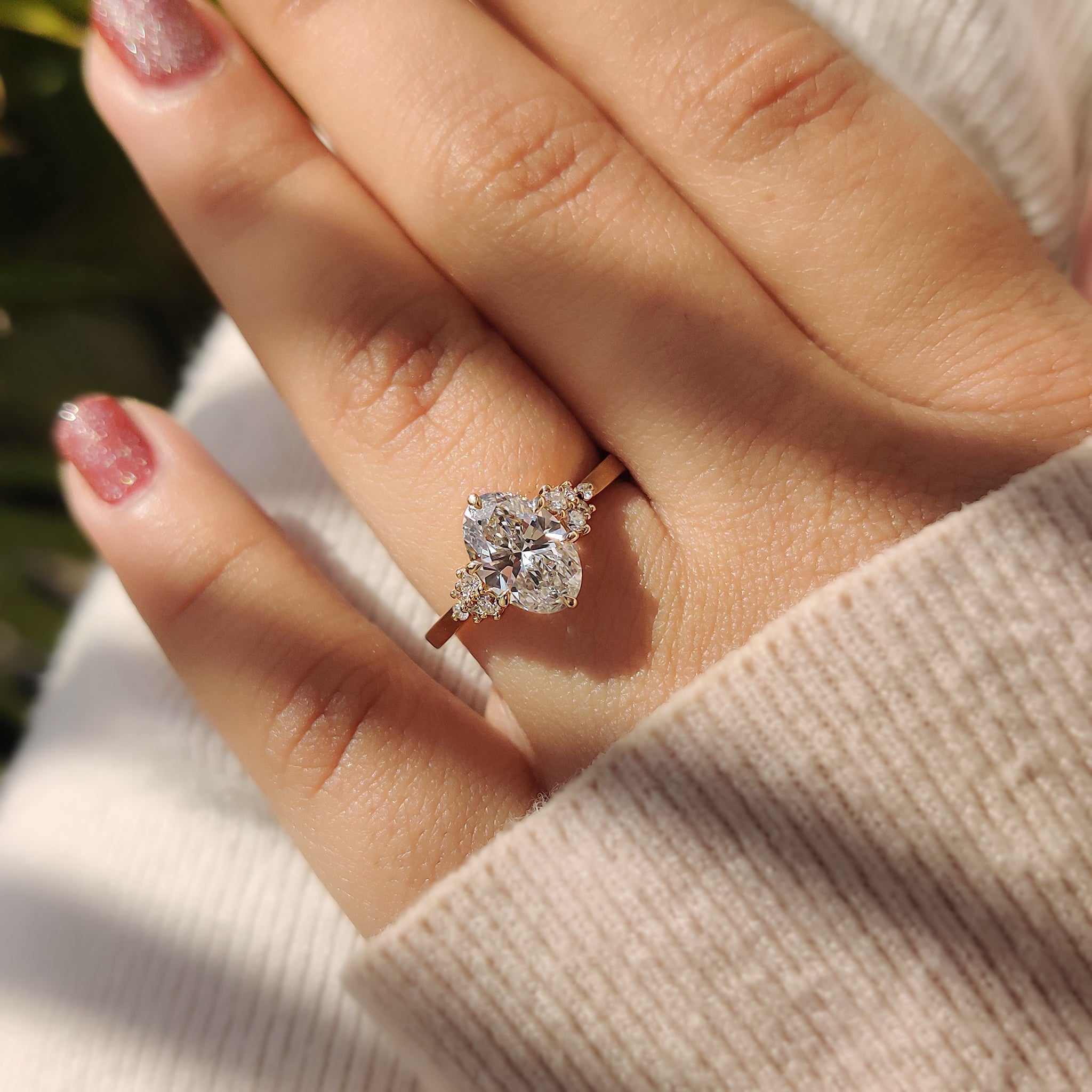 Muse style engagement ring with unique details.
