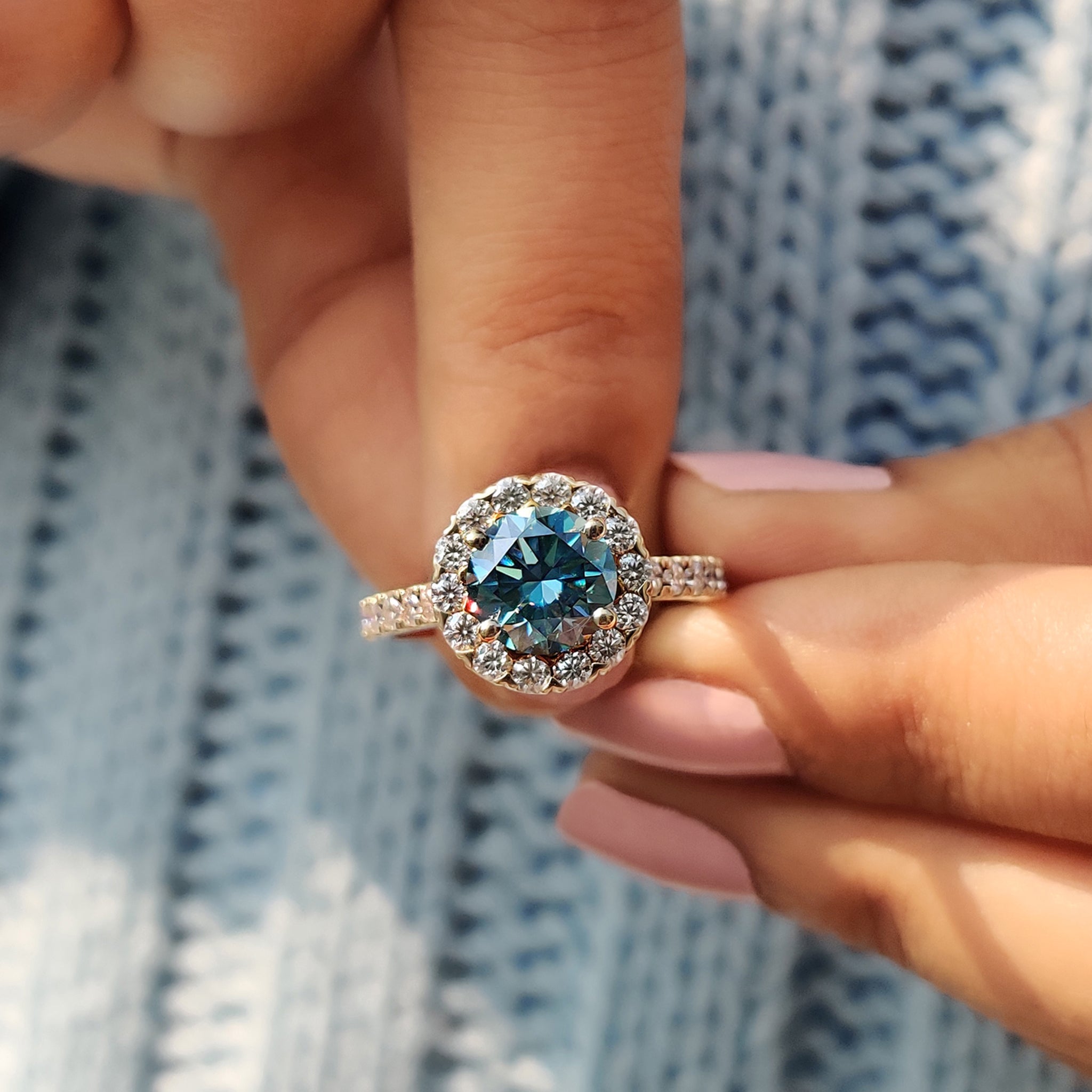 Moissanite engagement ring offering unmatched brilliance.