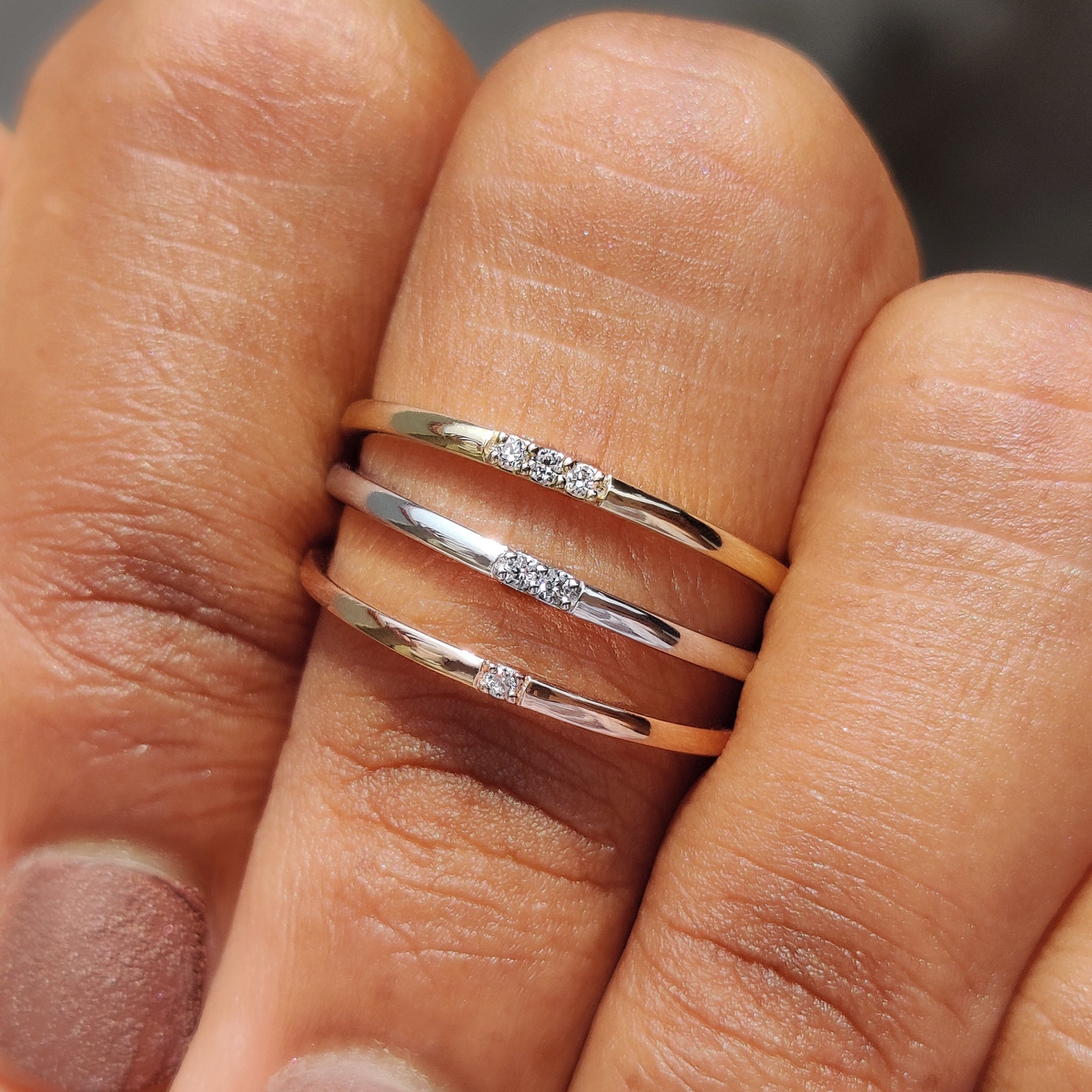 Comfort Fit Wedding Band - Three Tones