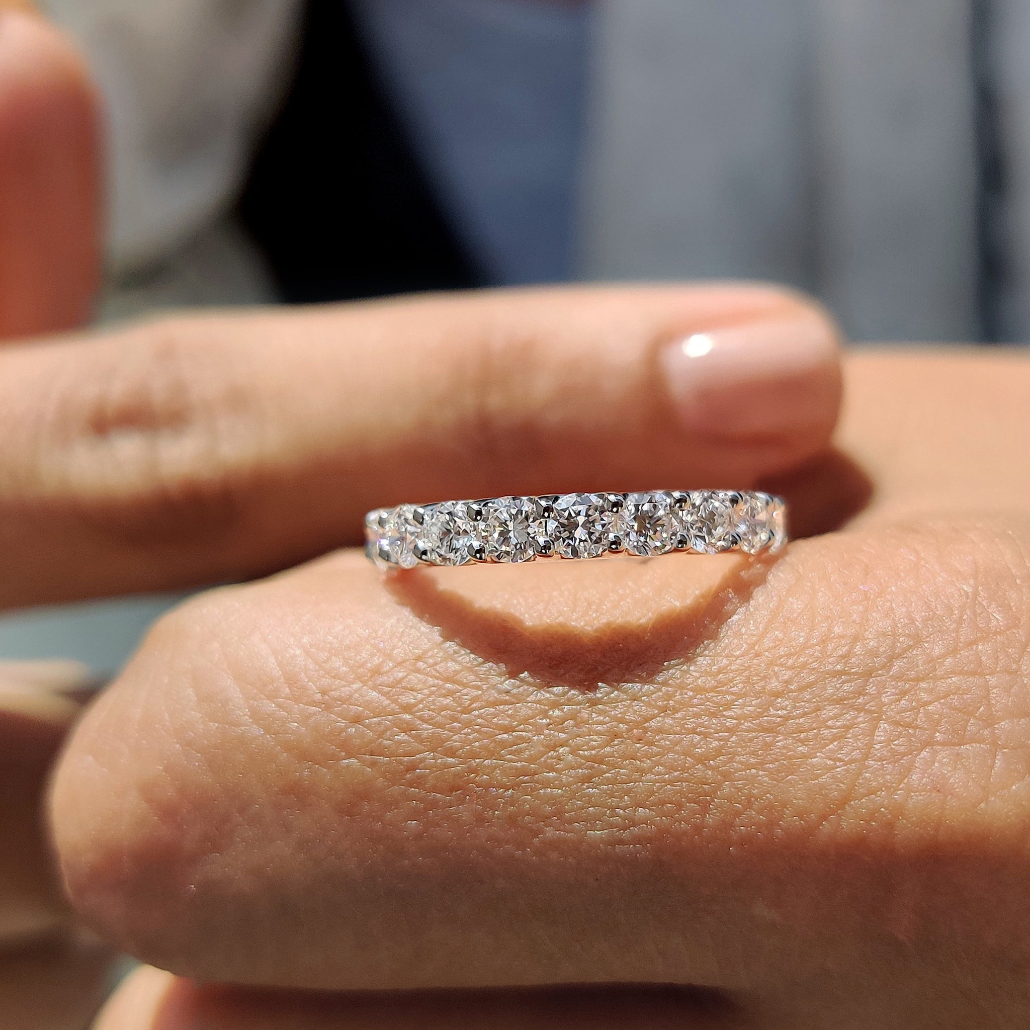 Lab Grown Round Diamond White Gold Wedding Band