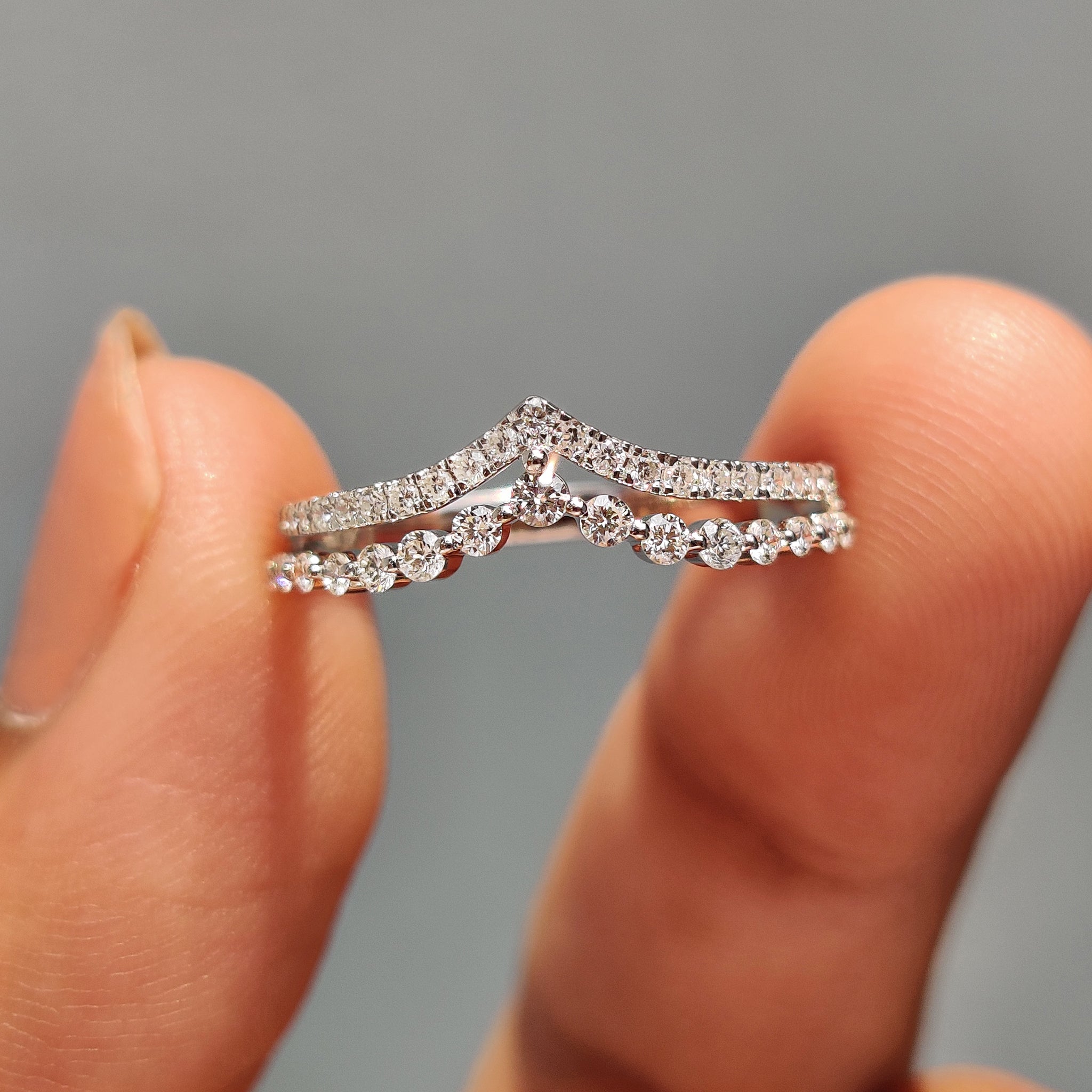 Stackable Diamond Band featuring a sleek, modern design.
