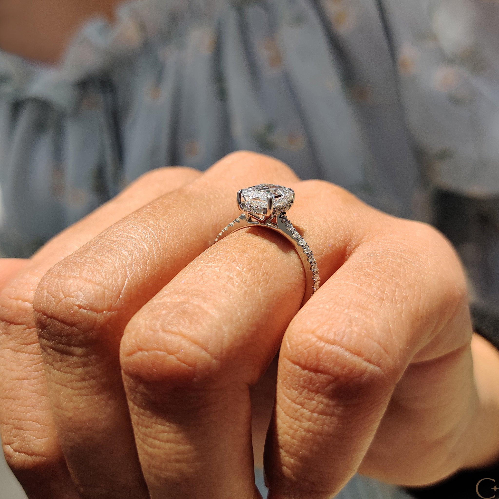 Classic cathedral ring with intricate detailing.