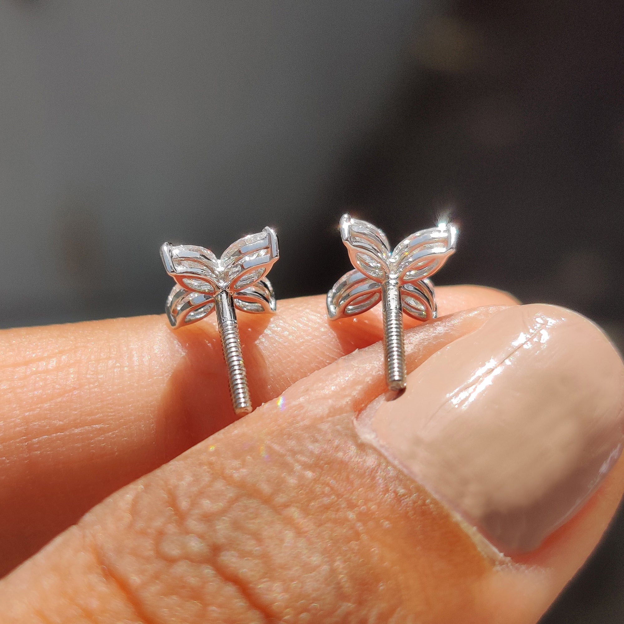 Marquise Diamond Earrings in Elegant Prong Style