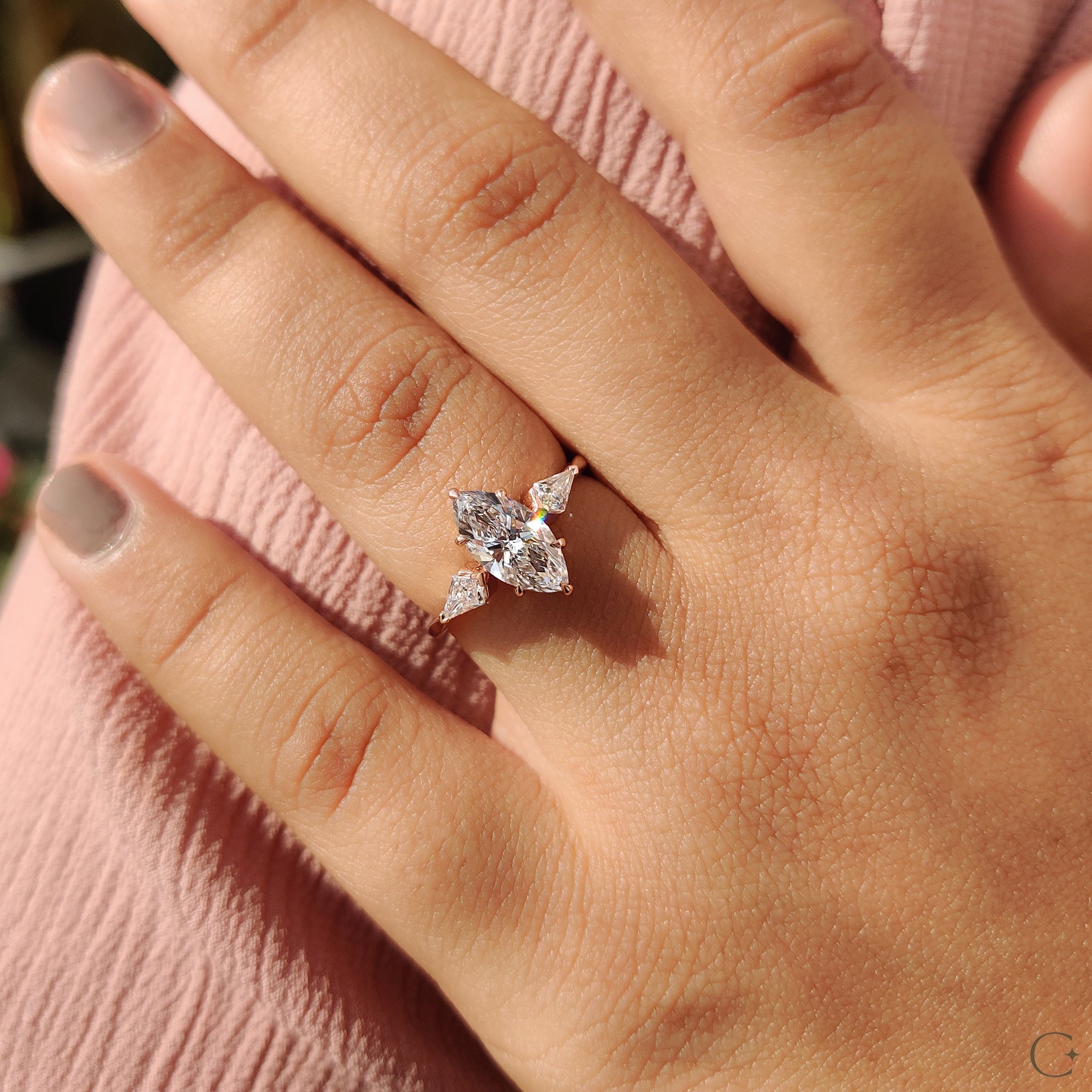 Lab grown diamond engagement ring for a sustainable choice.

