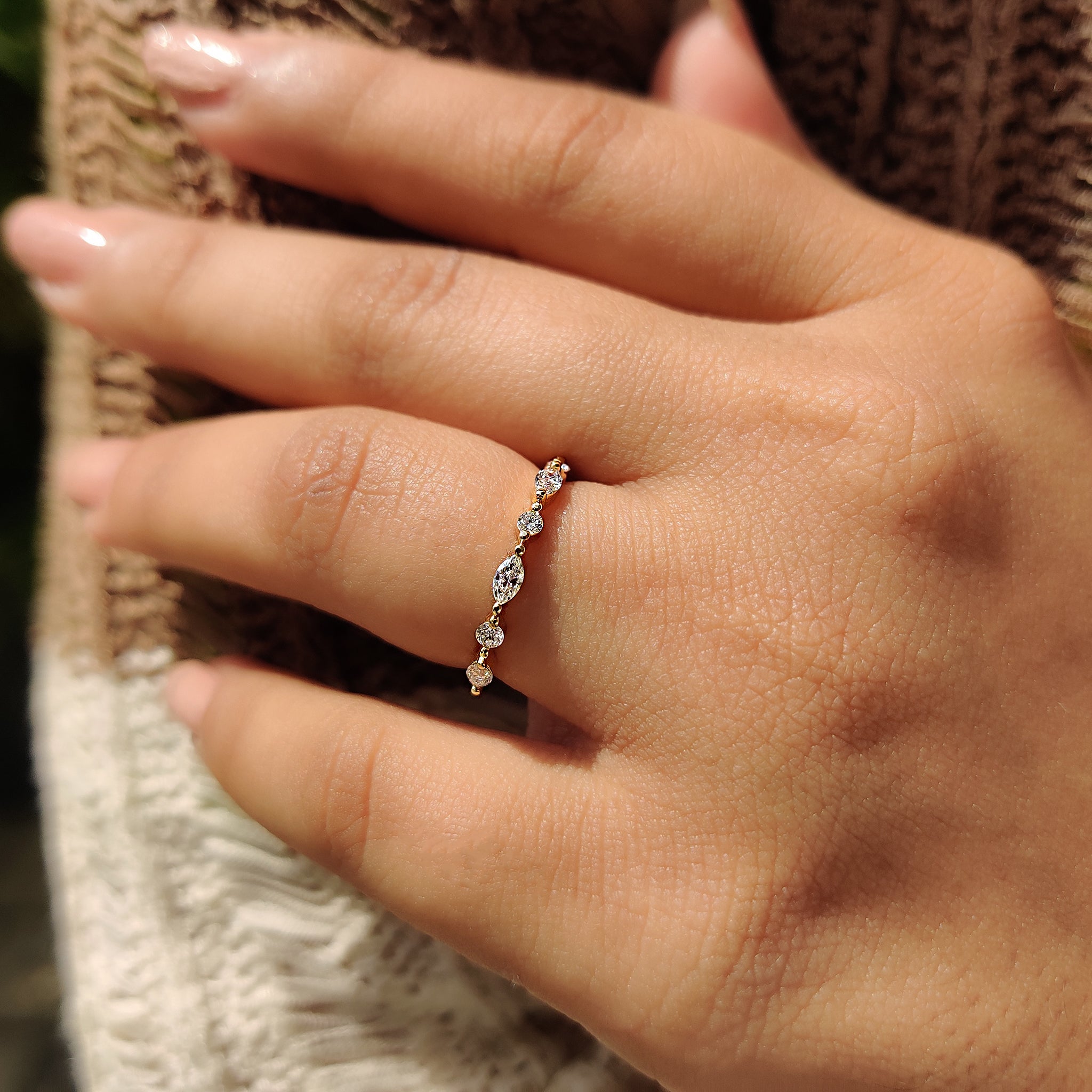 Custom wedding band with handmade jewelry.