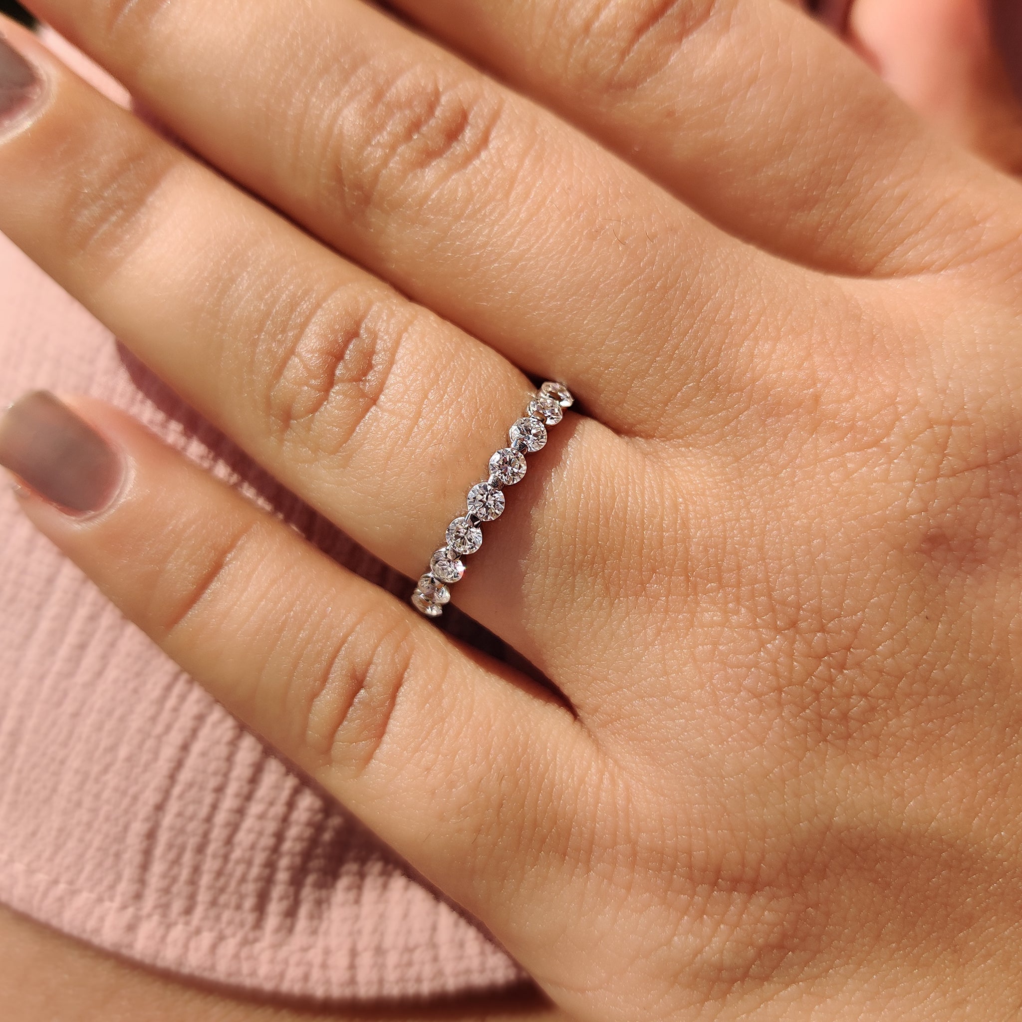 Round Diamond Rose Gold Eternity Band