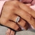This 3 stone engagement ring symbolizes love, past, present, and future.
