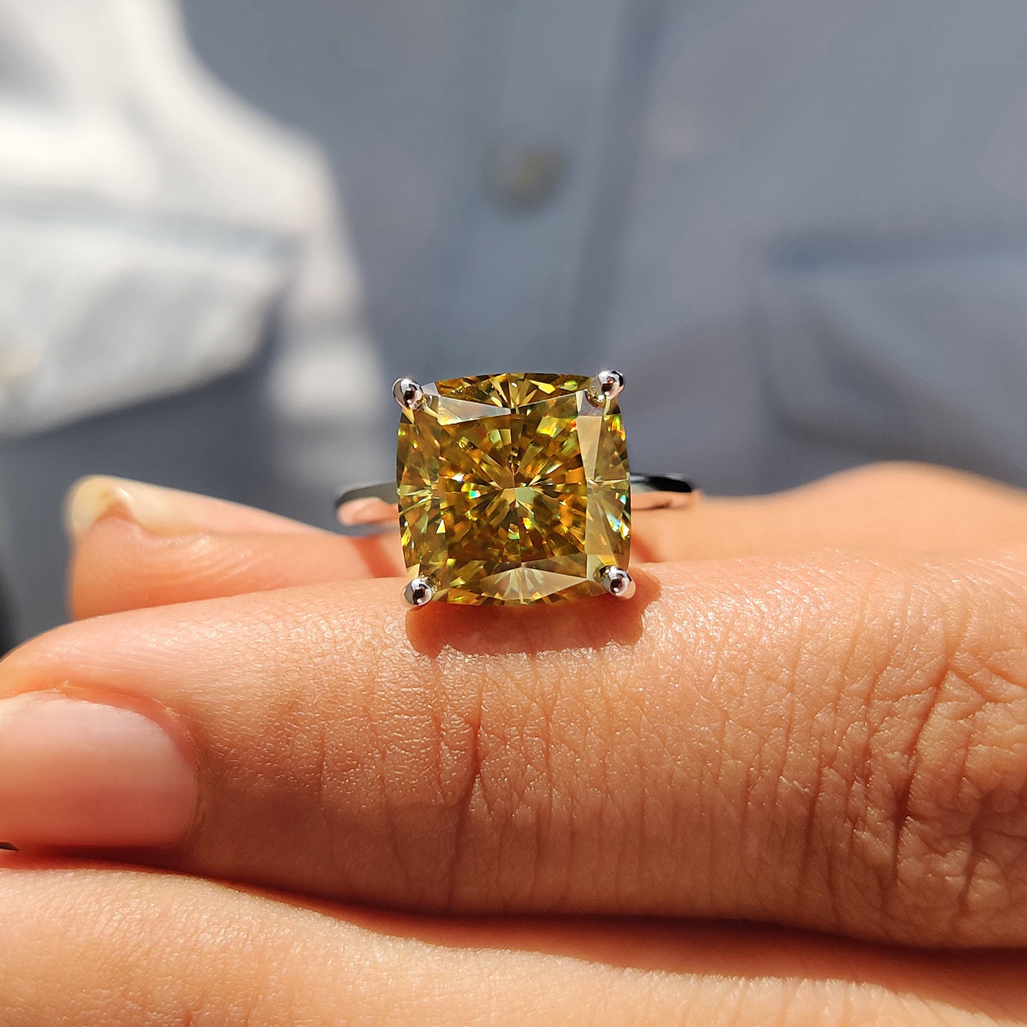 Carat diamonds ring with a stunning cushion cut for a luxurious look.