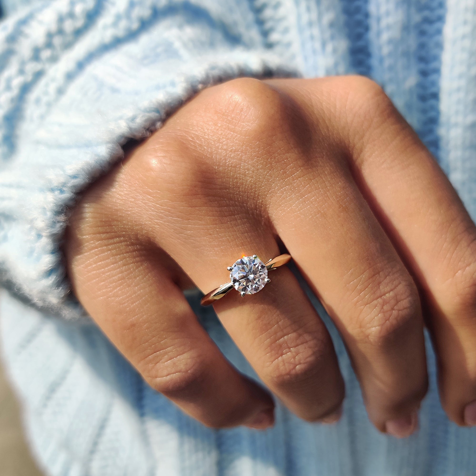 Solitaire Set Round Cut Diamond Engagement Ring