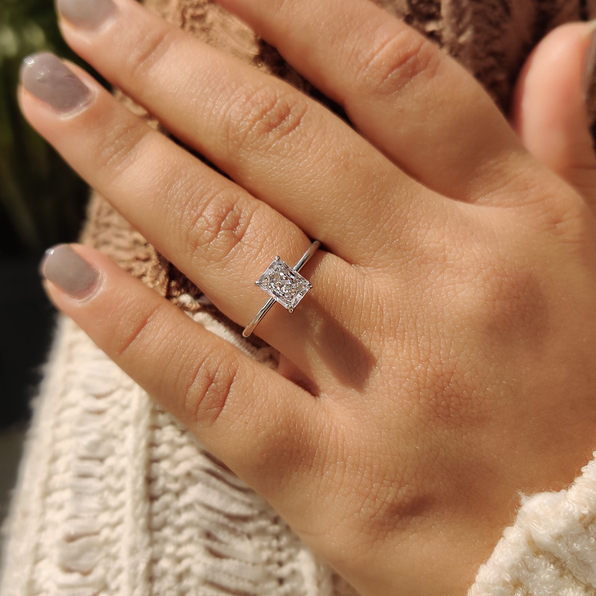Rose Gold Radiant Diamond Cut Ring