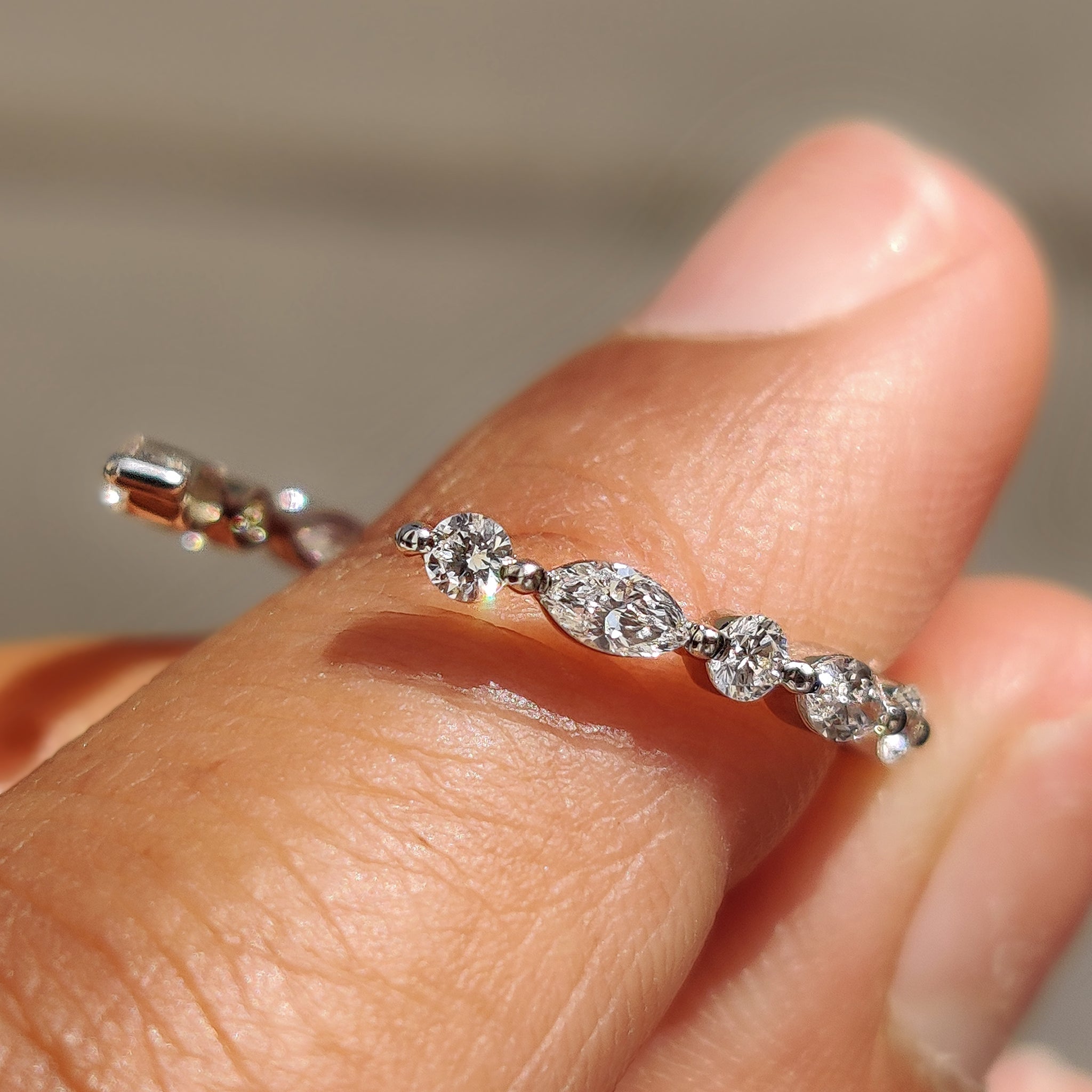White gold womens wedding band with a sleek and modern design.
