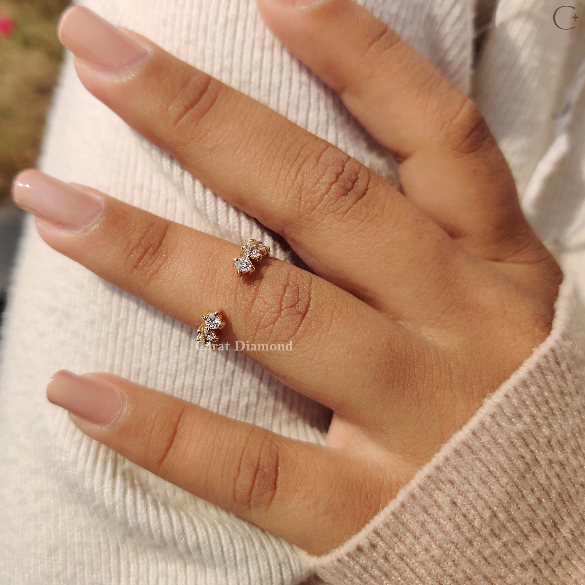 stylish wedding band with open gap, ideal for modern brides