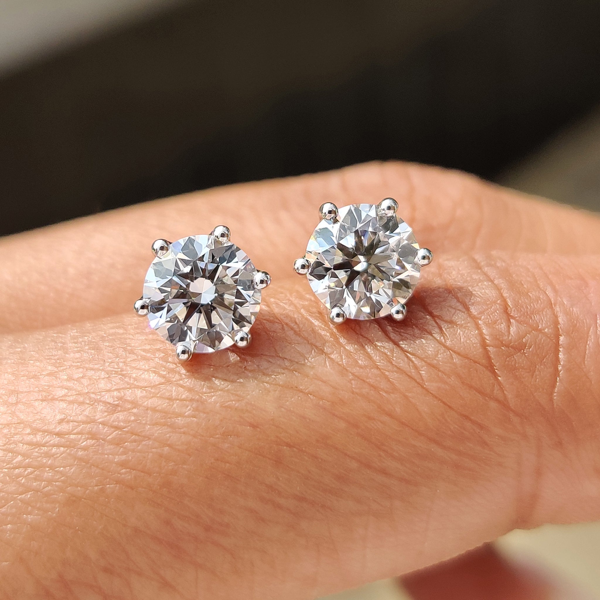 Lab grown diamond earrings with stunning clarity.