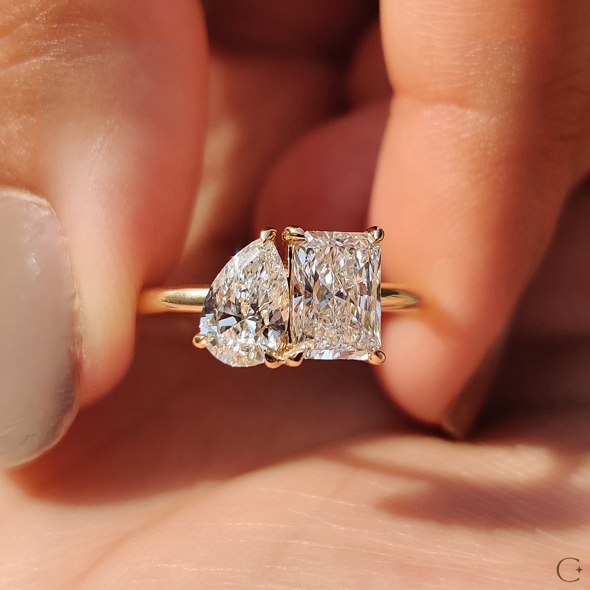 Simple engagement ring with a classic design.
