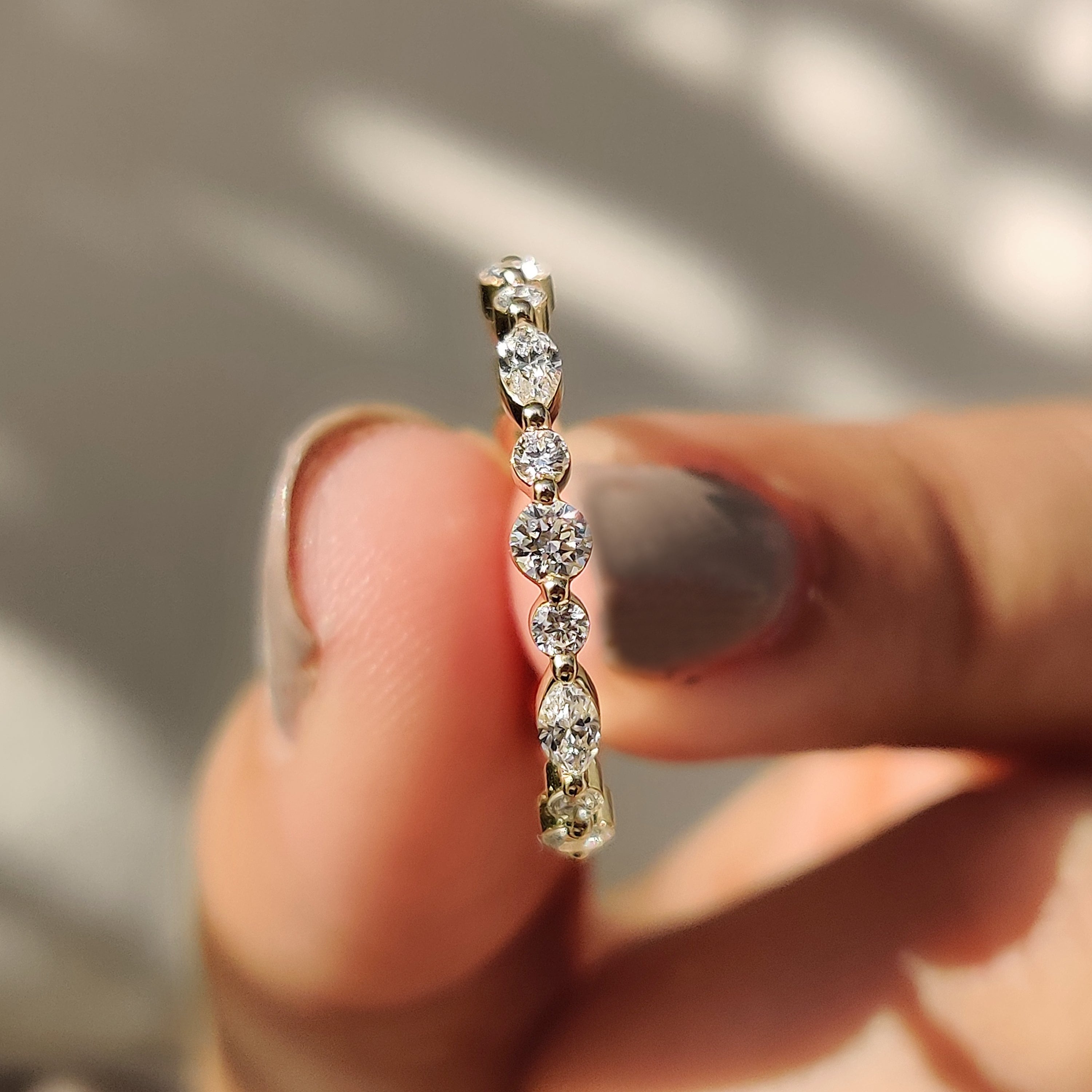 Marquise cut diamond wedding band.
