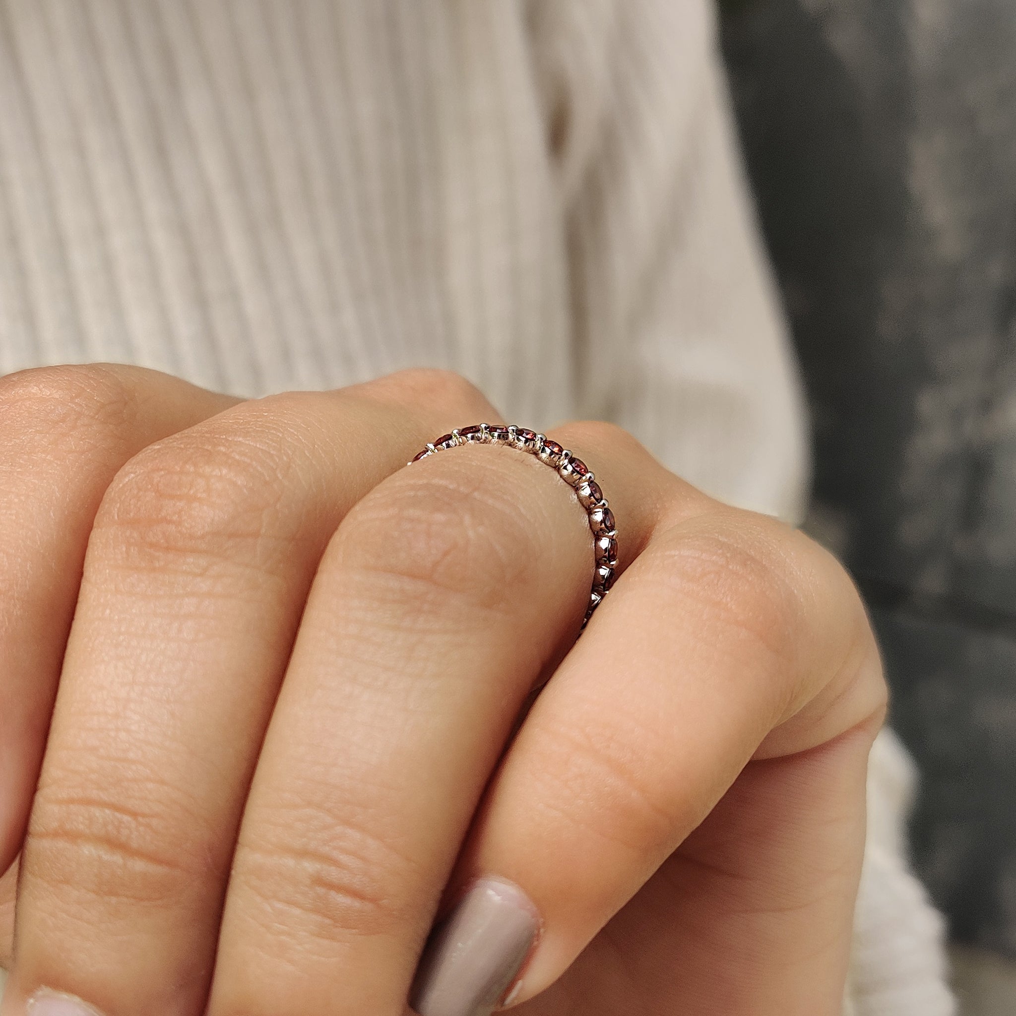 White gold wedding band with a sleek polished finish
