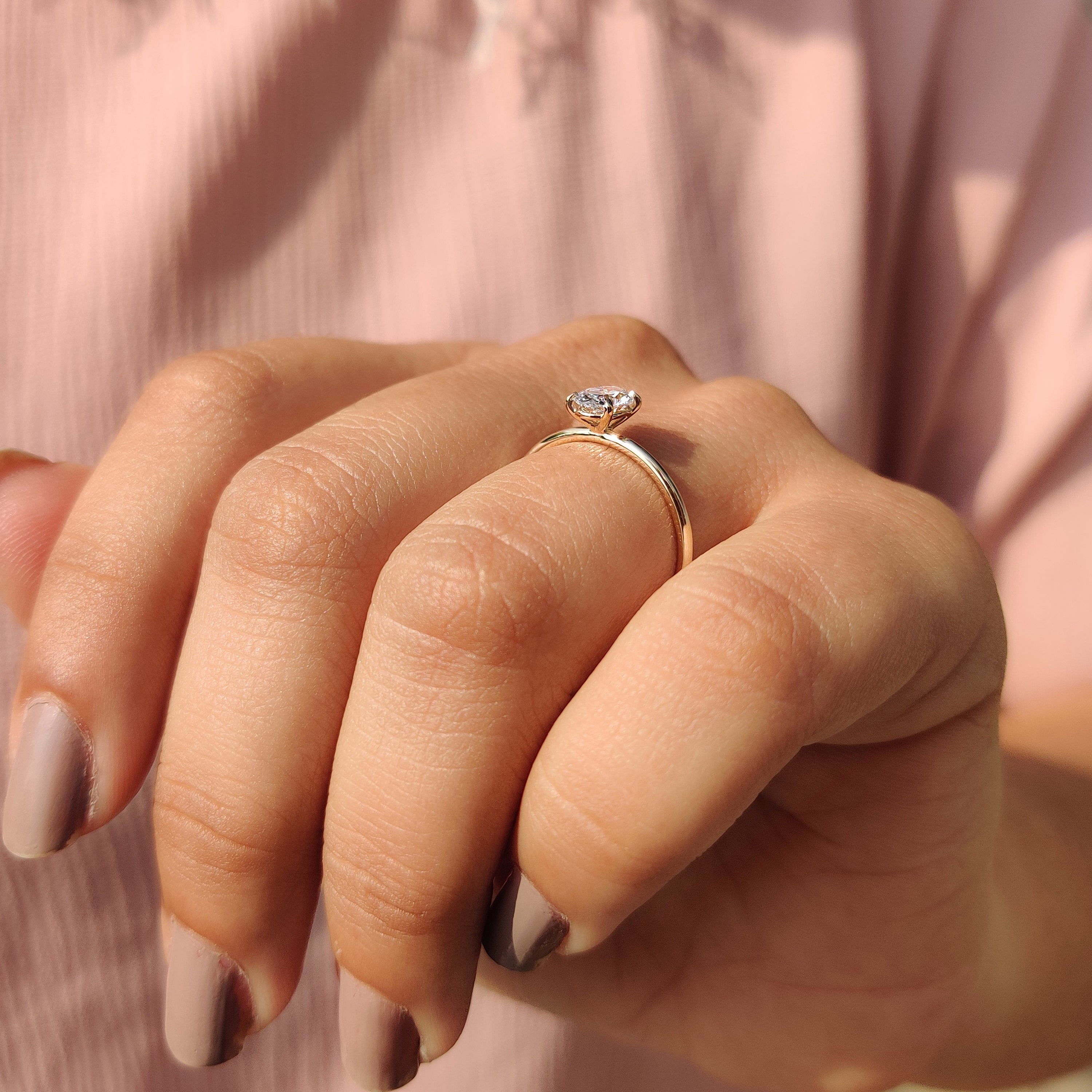 Yellow Gold Oval Diamond Engagement Ring