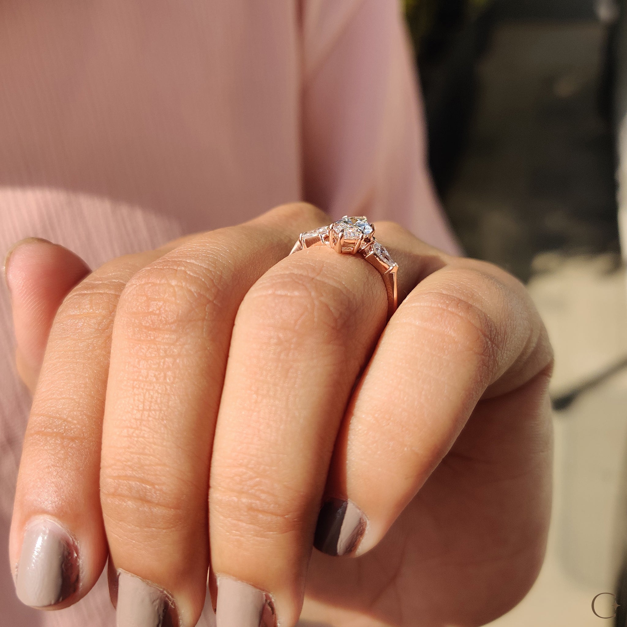 Sparkling diamond ring with a radiant shine.
