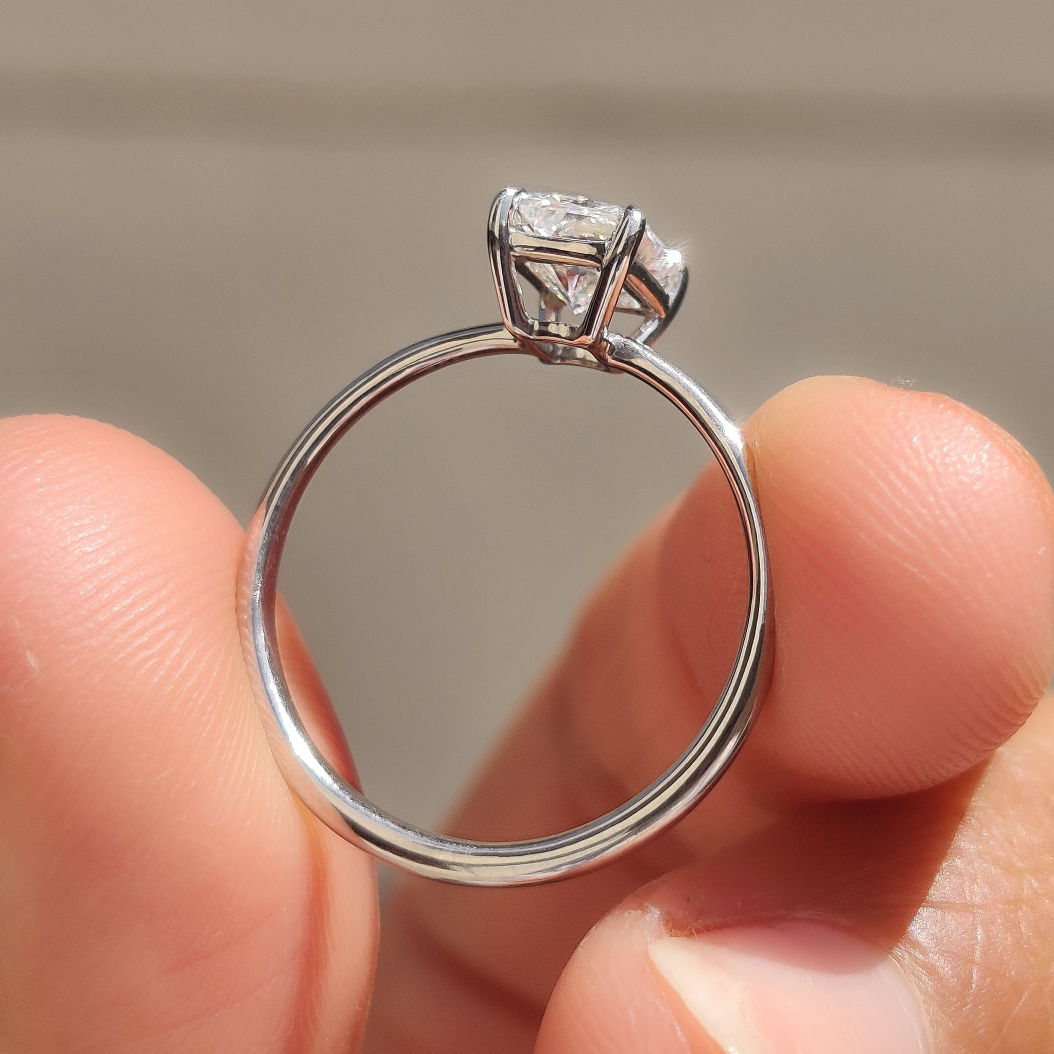 Rose Gold Radiant Diamond Cut Ring