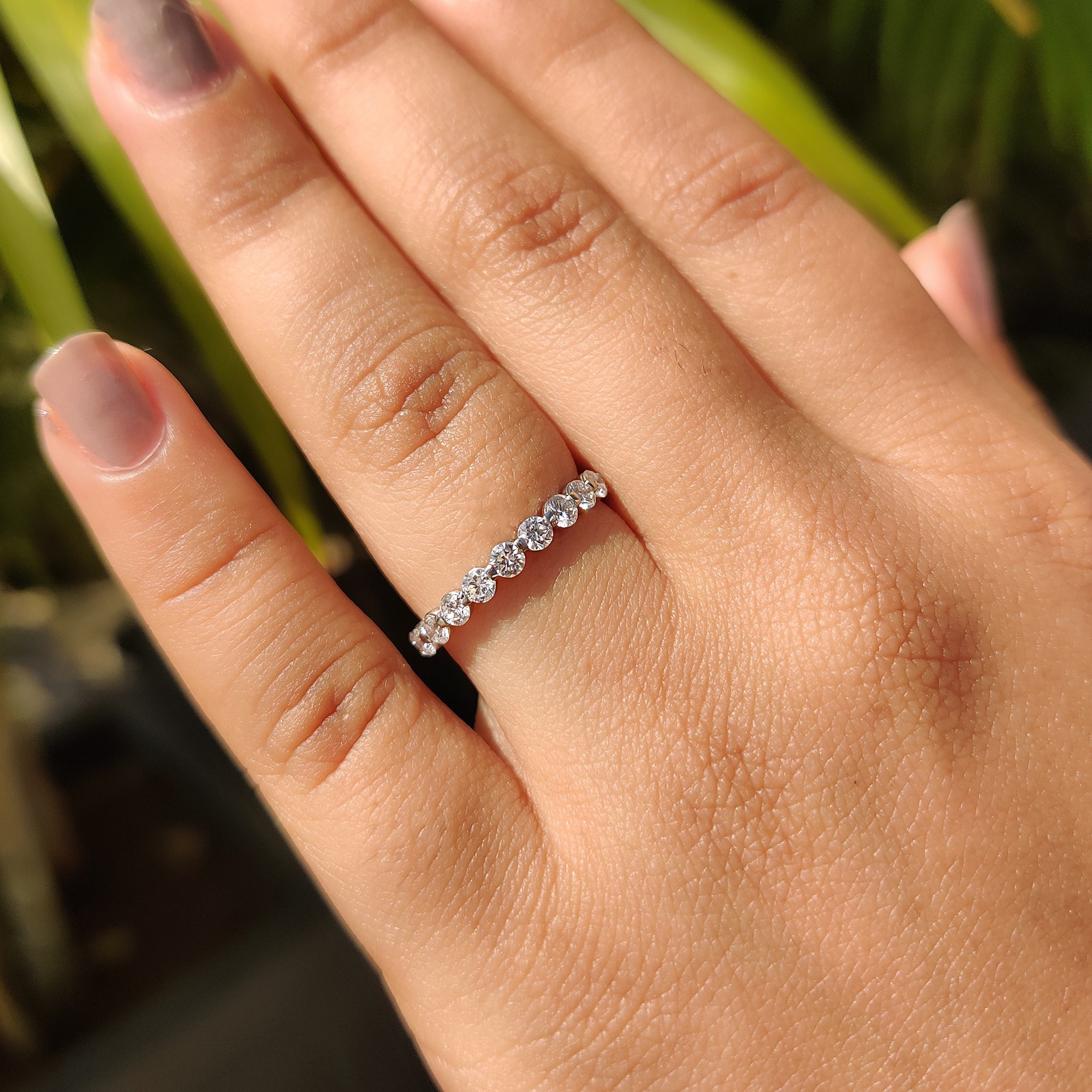Round Diamond Rose Gold Eternity Band