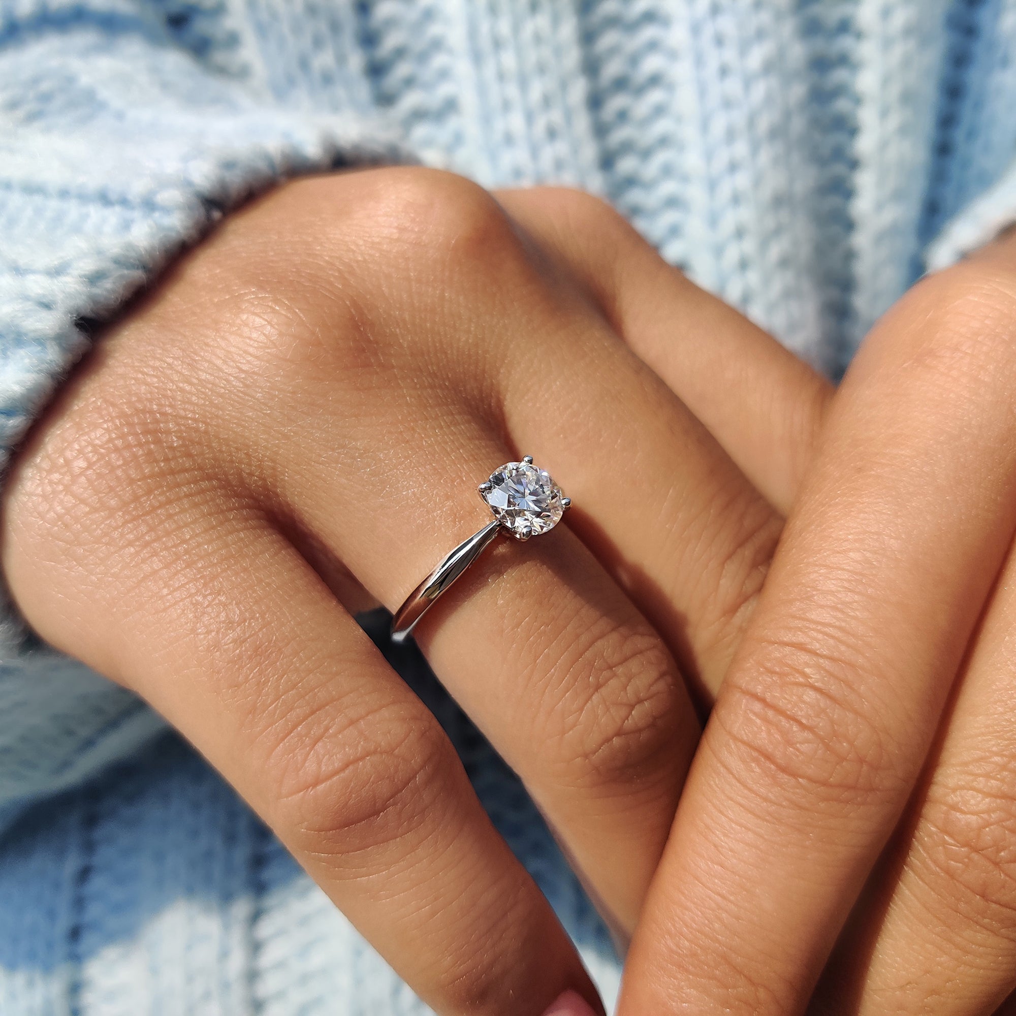 Solitaire Diamond Ring In Rose Gold
