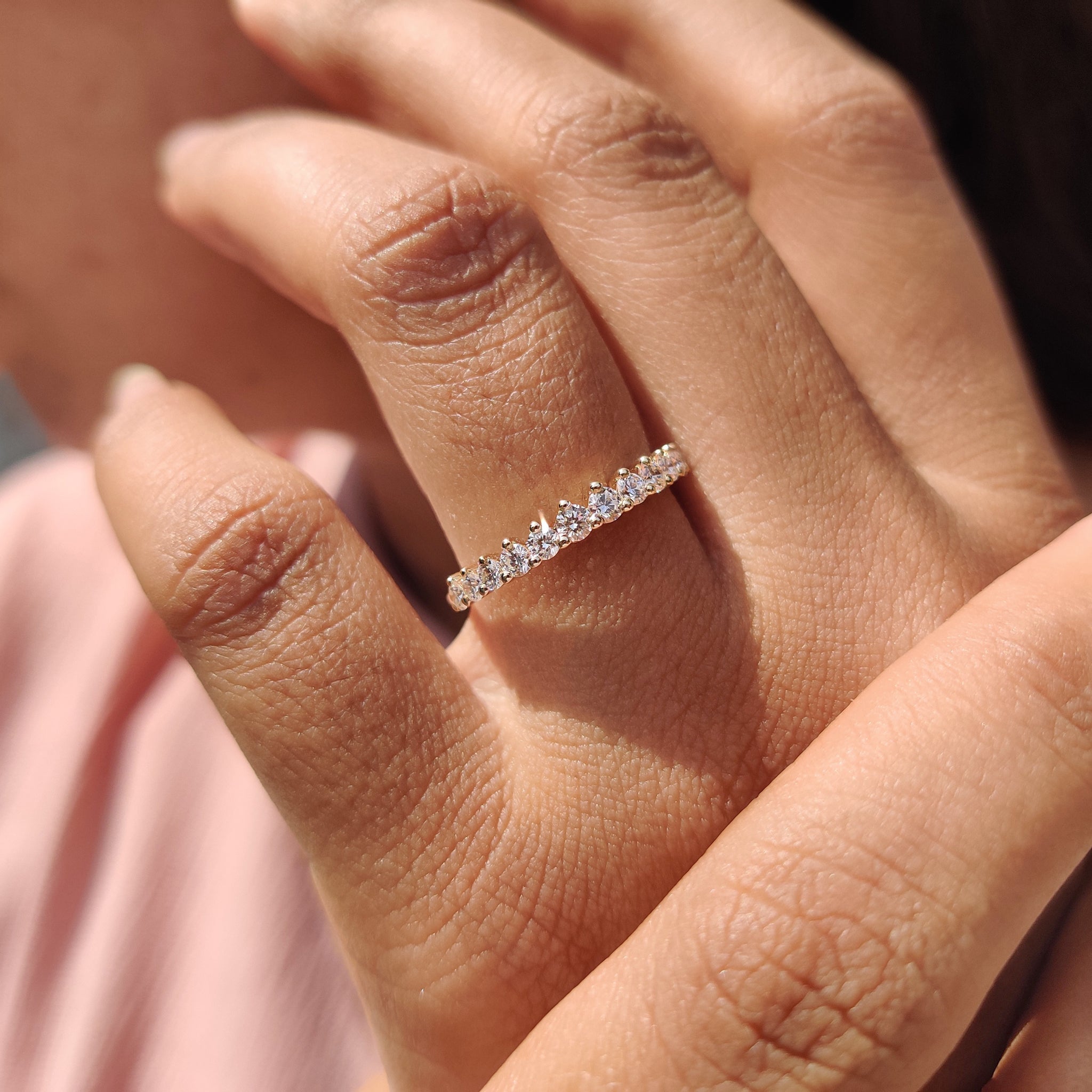 Simple wedding band with a sleek, minimal design.
