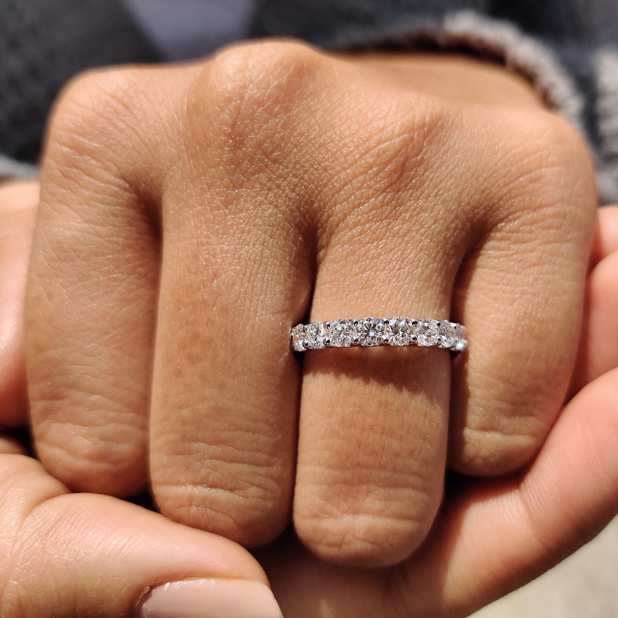 Lab Grown Round Diamond White Gold Wedding Band