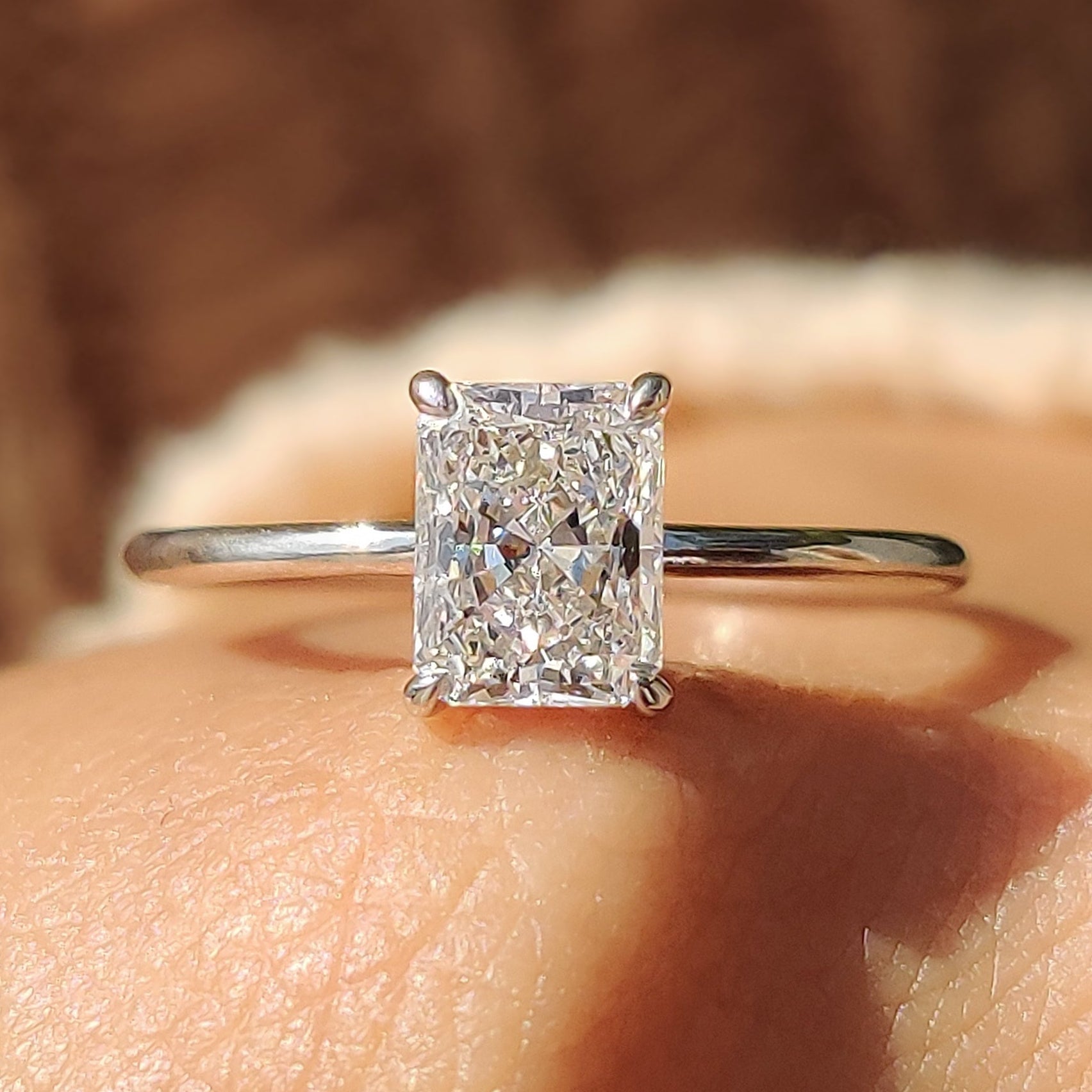 Radiant Cut Ring In White Gold